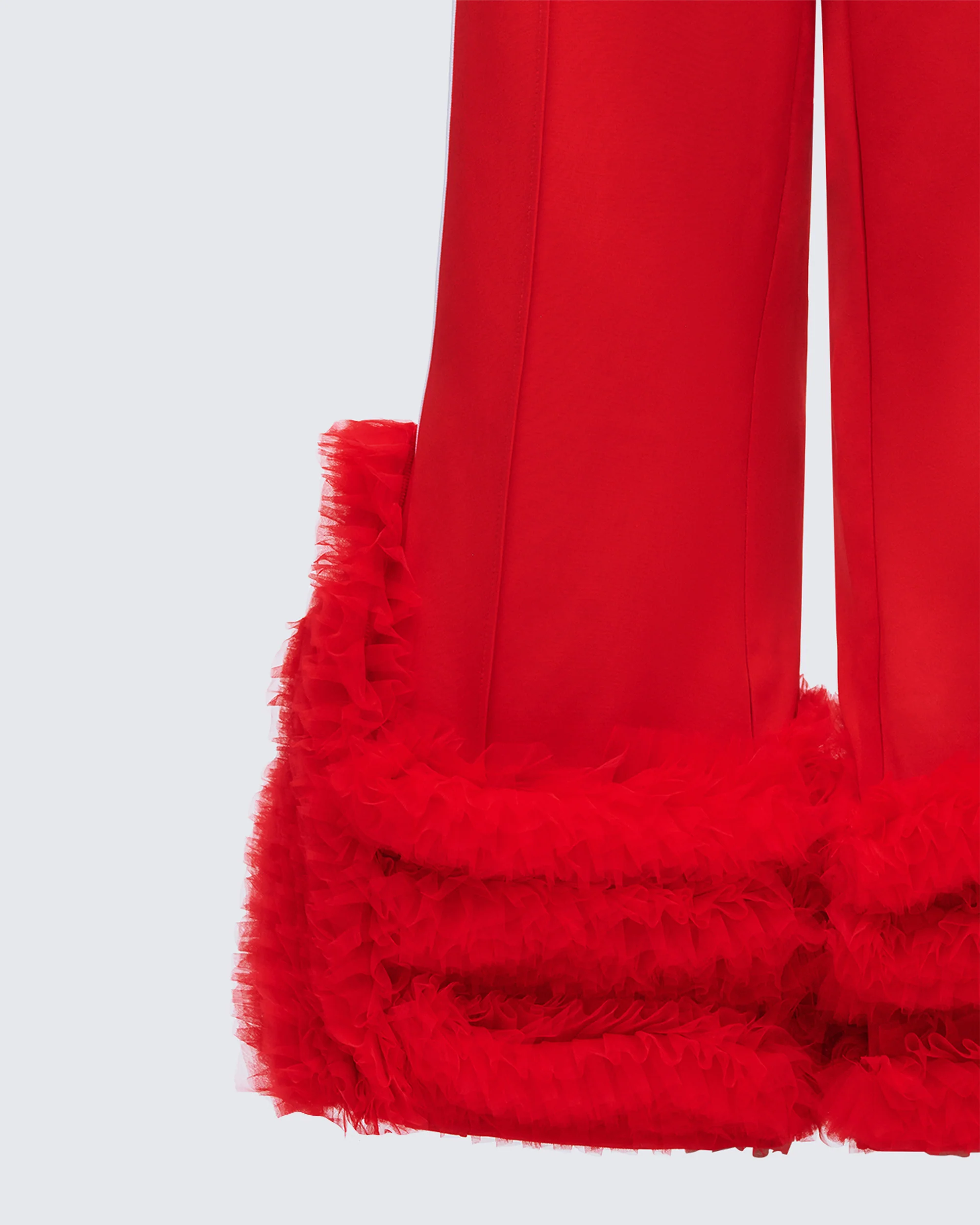 Romilda Red Mesh Ruffle Sweatpant - Image 6