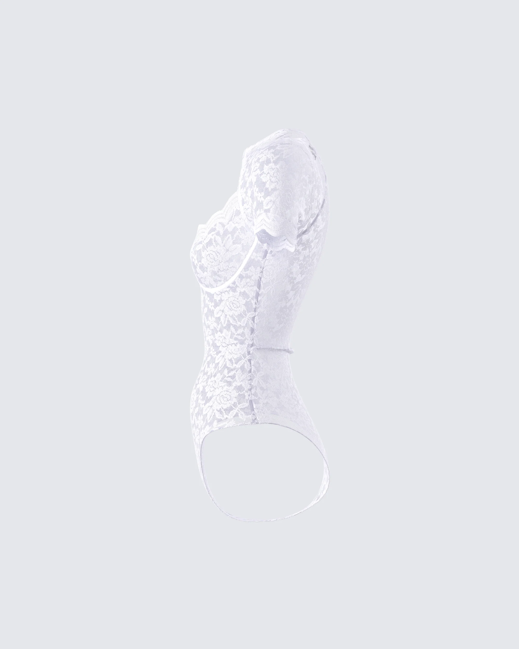 Romona White Lace Cut Out Bodysuit - Image 2