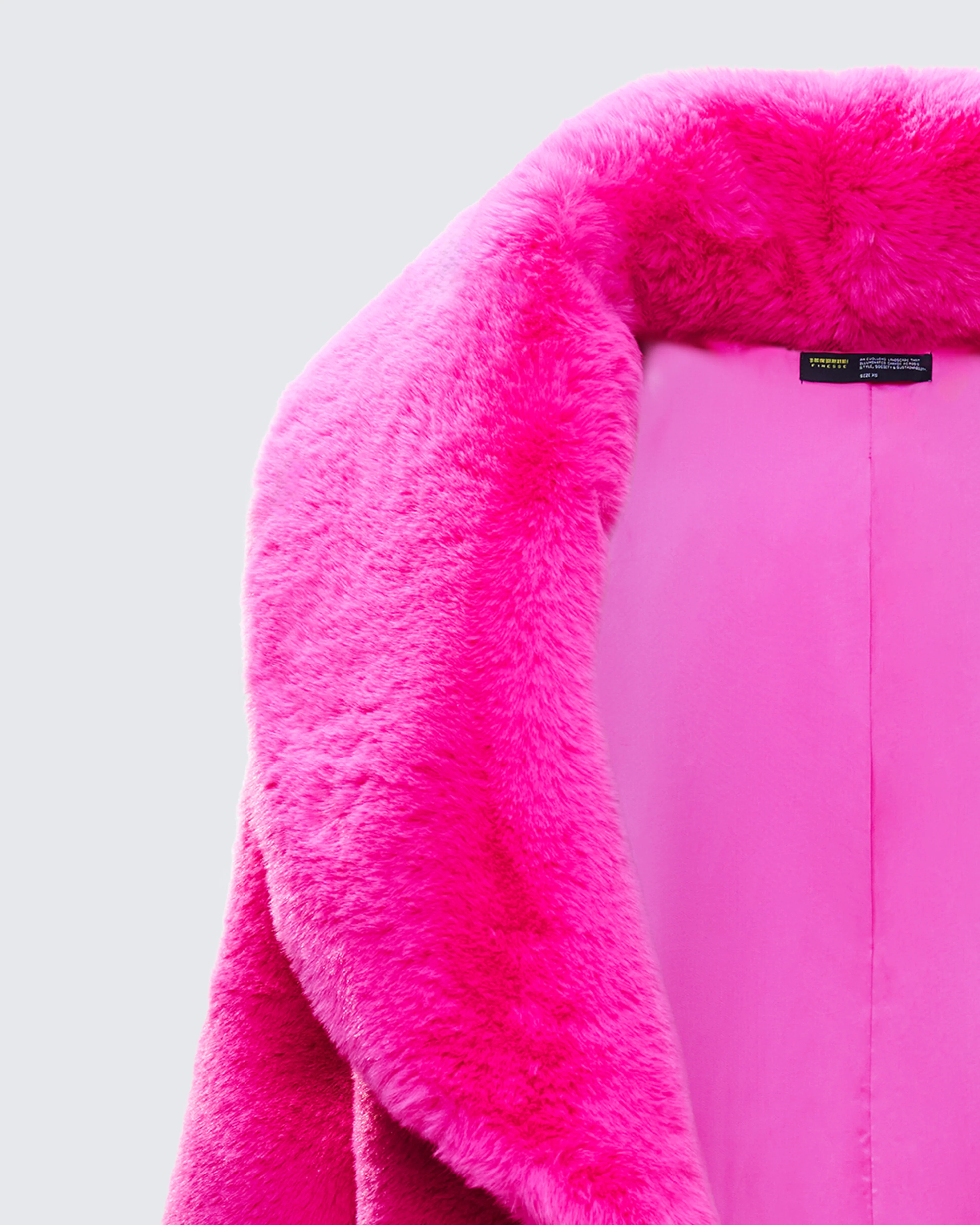 Rosamond Hot Pink Vegan Fur Jacket - Image 6