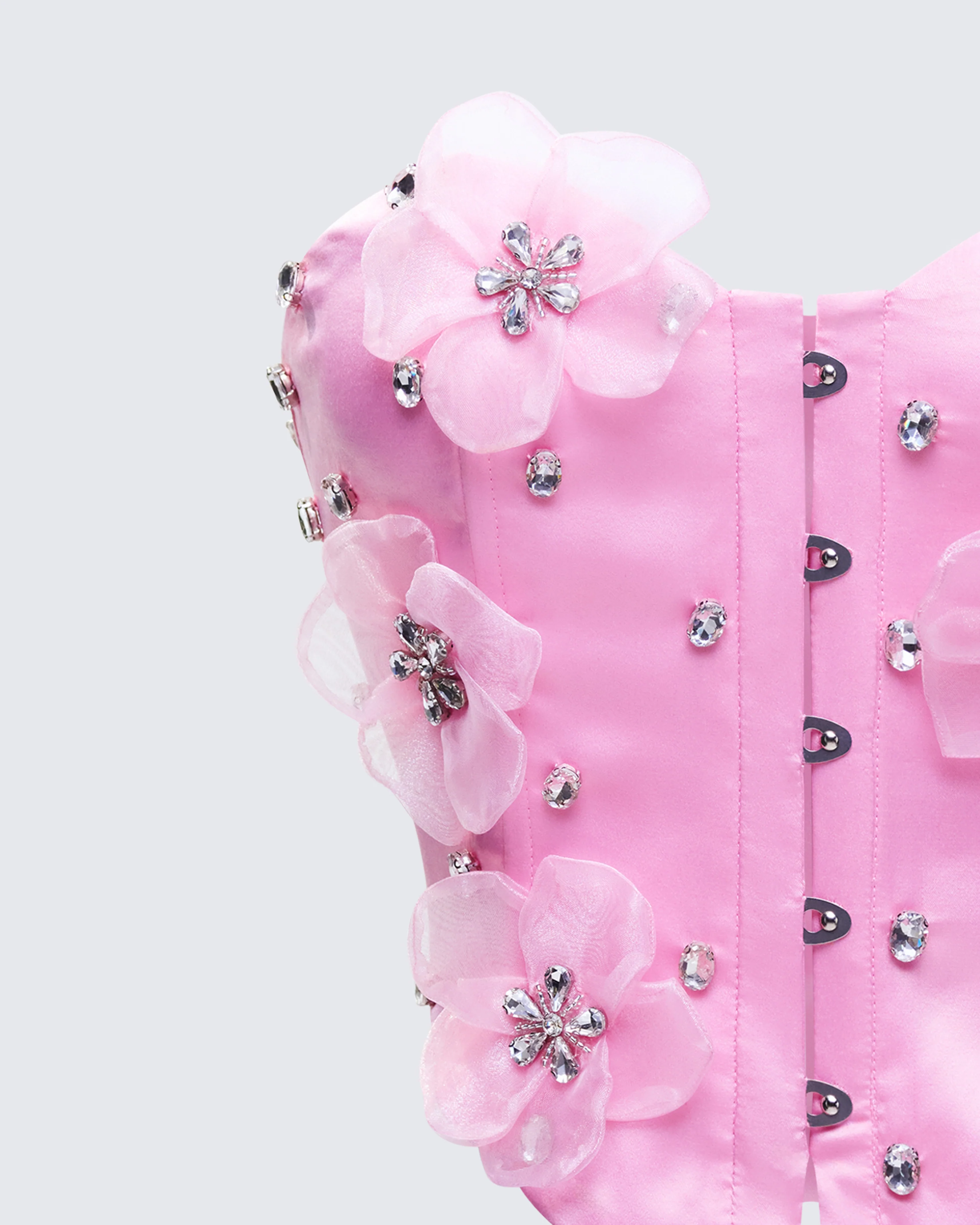 Roselle Pink Rhinestone Corset Top - Image 6