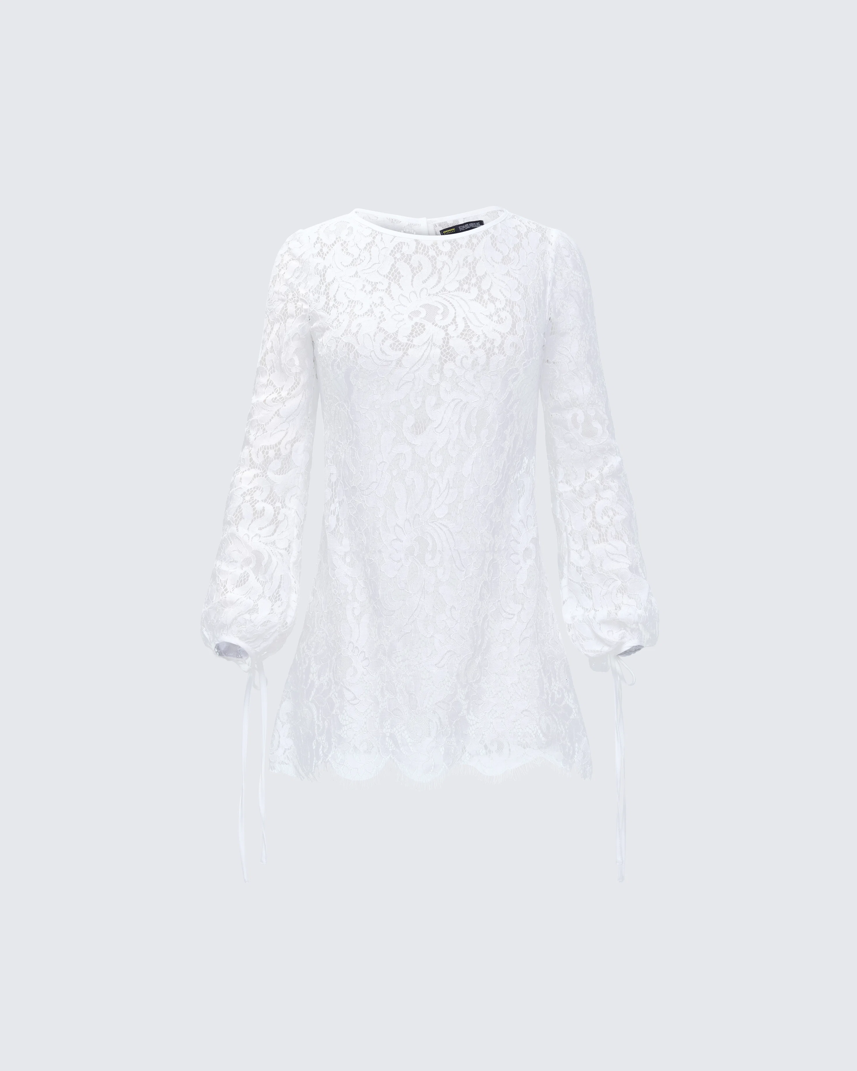 Rosetta Cream Lace Scalloped Mini Dress