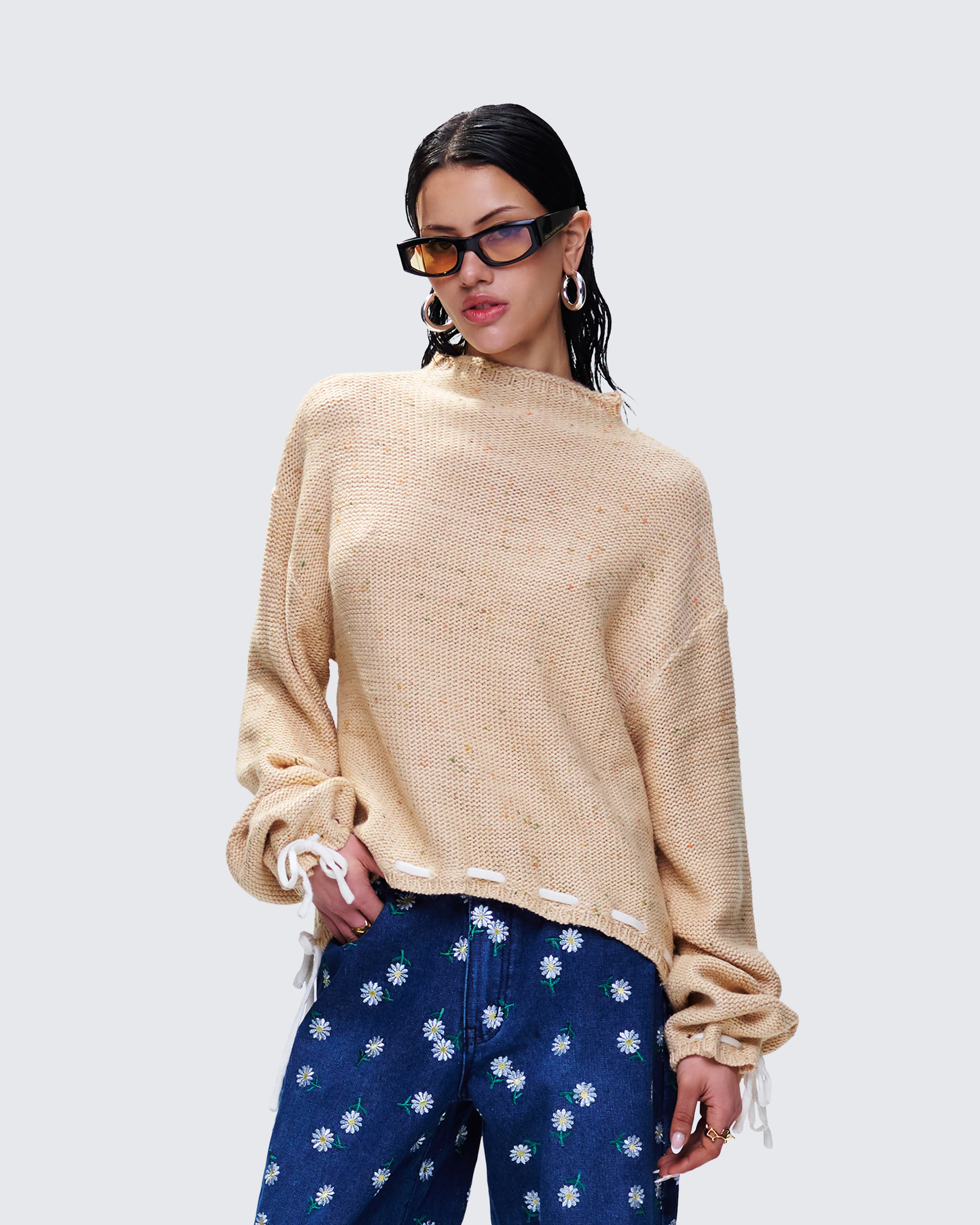 Roxane Muilti Coloured Hem Detailed Knit Jumper - Image 3