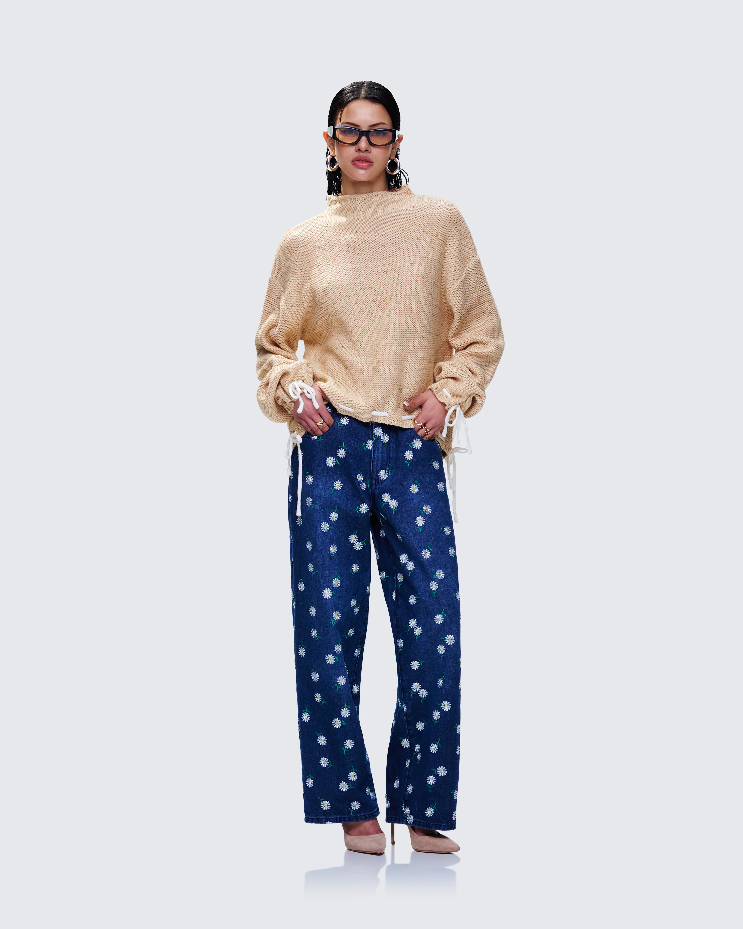 Roxane Muilti Coloured Hem Detailed Knit Jumper - Image 5
