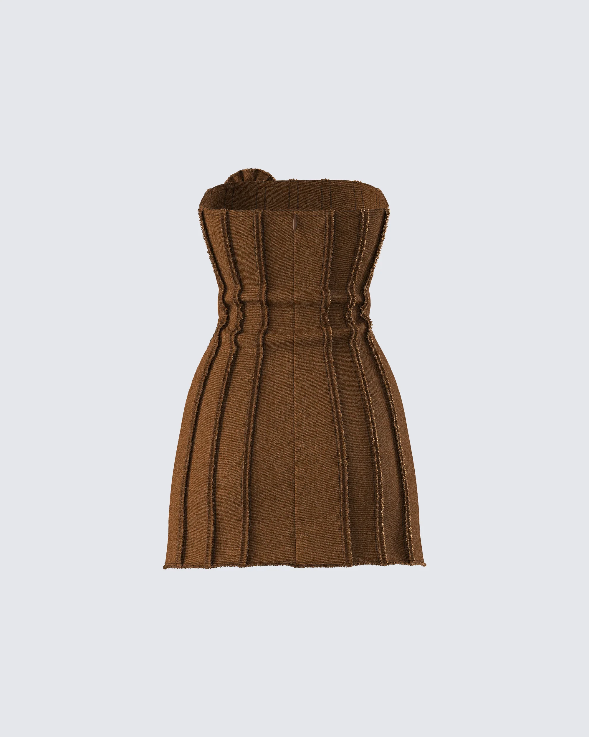 Ruby Brown Strapless Mini Dress - Image 3