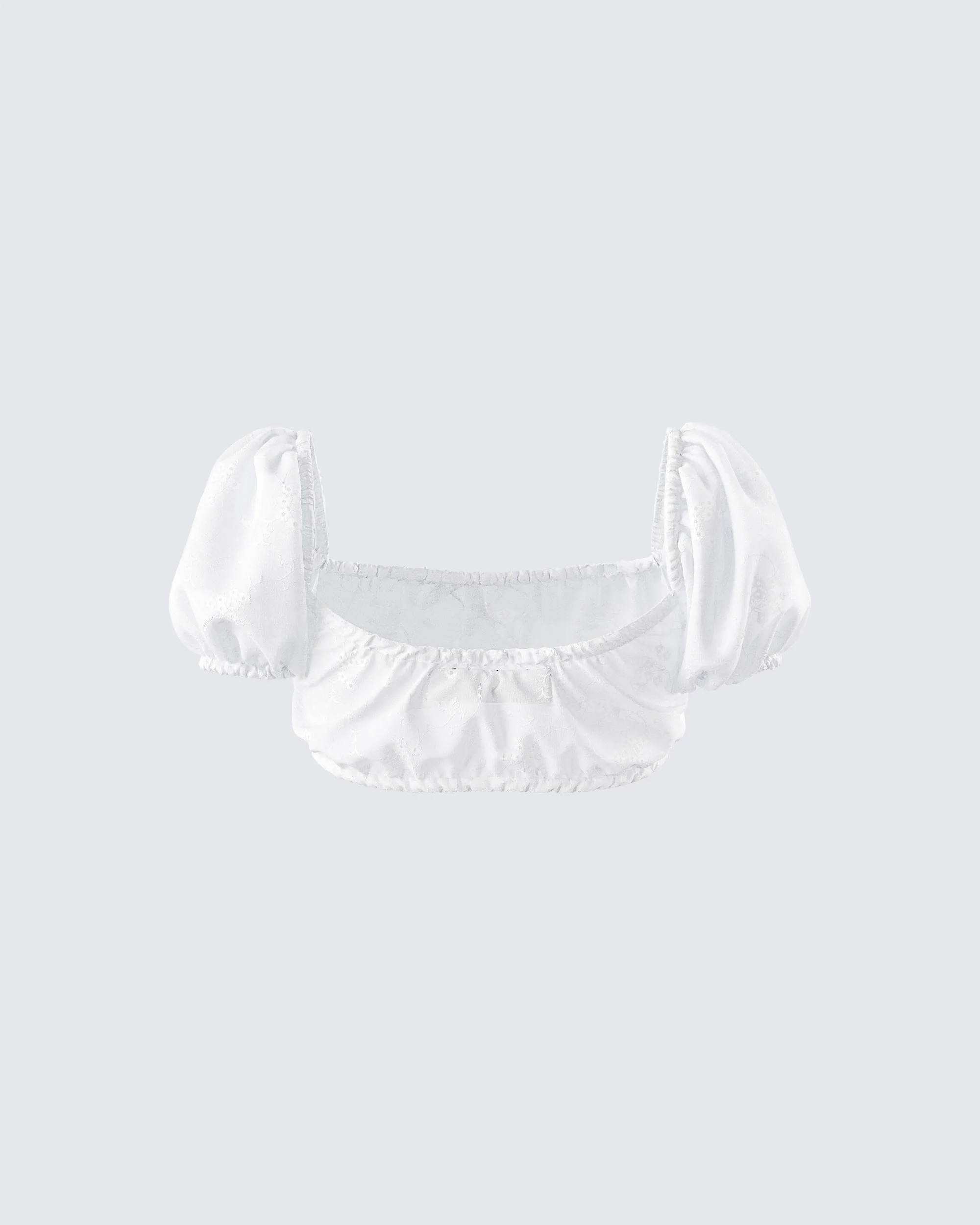Rue White Cotton Floral Crop Top - Image 3