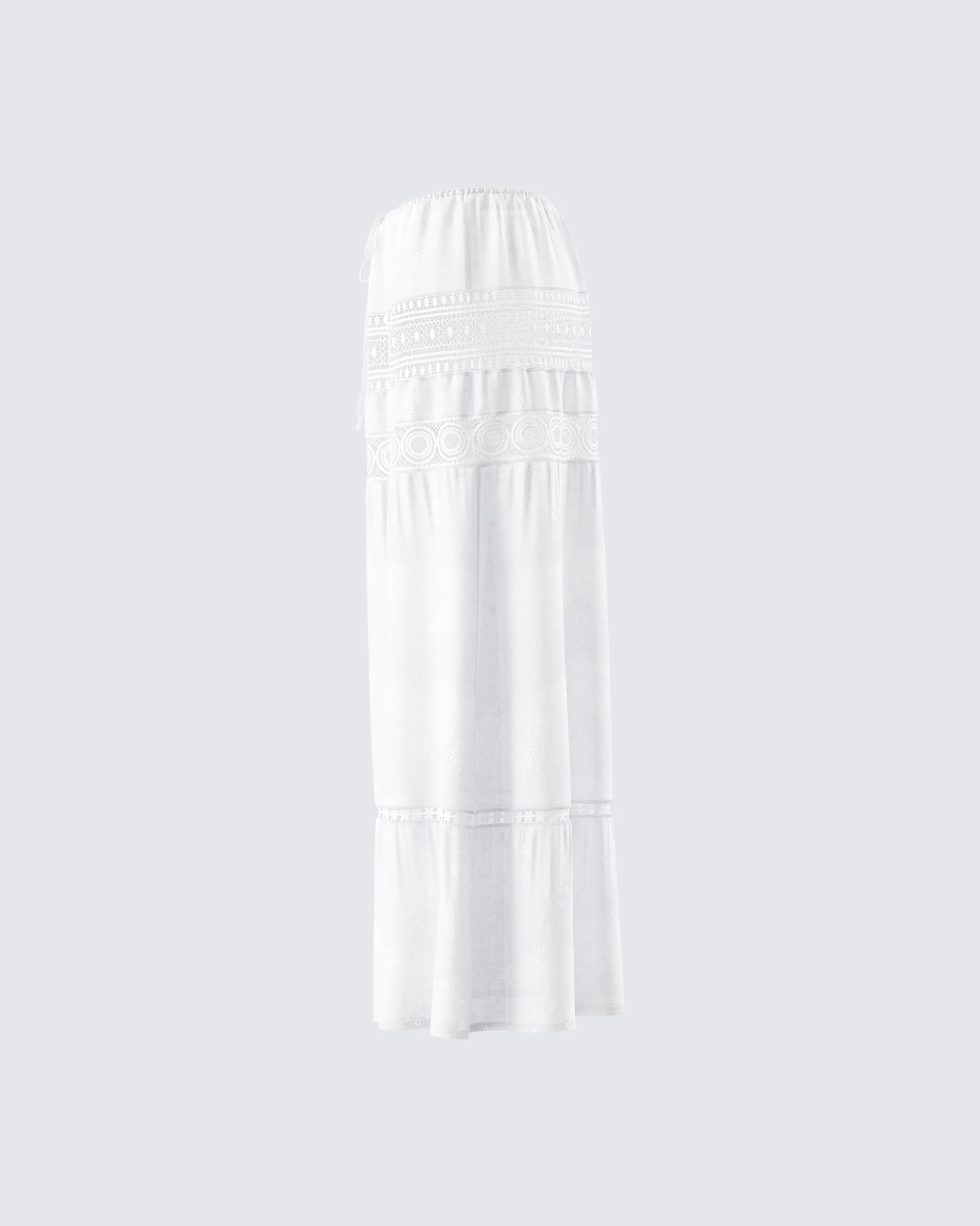 Rue White Cotton Floral Maxi Skirt - Image 2