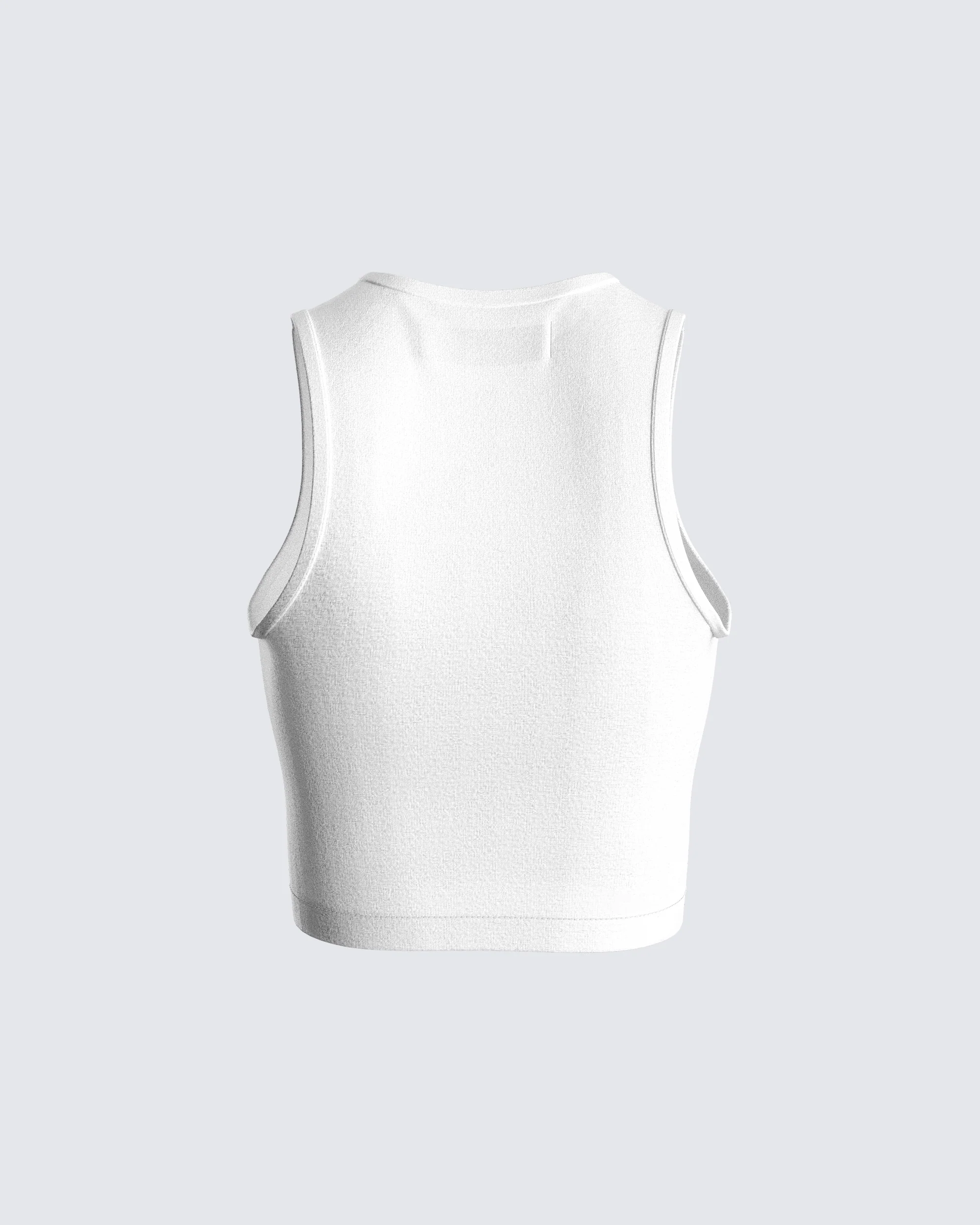 Rumi White Cropped Rhinestone Top - Image 3