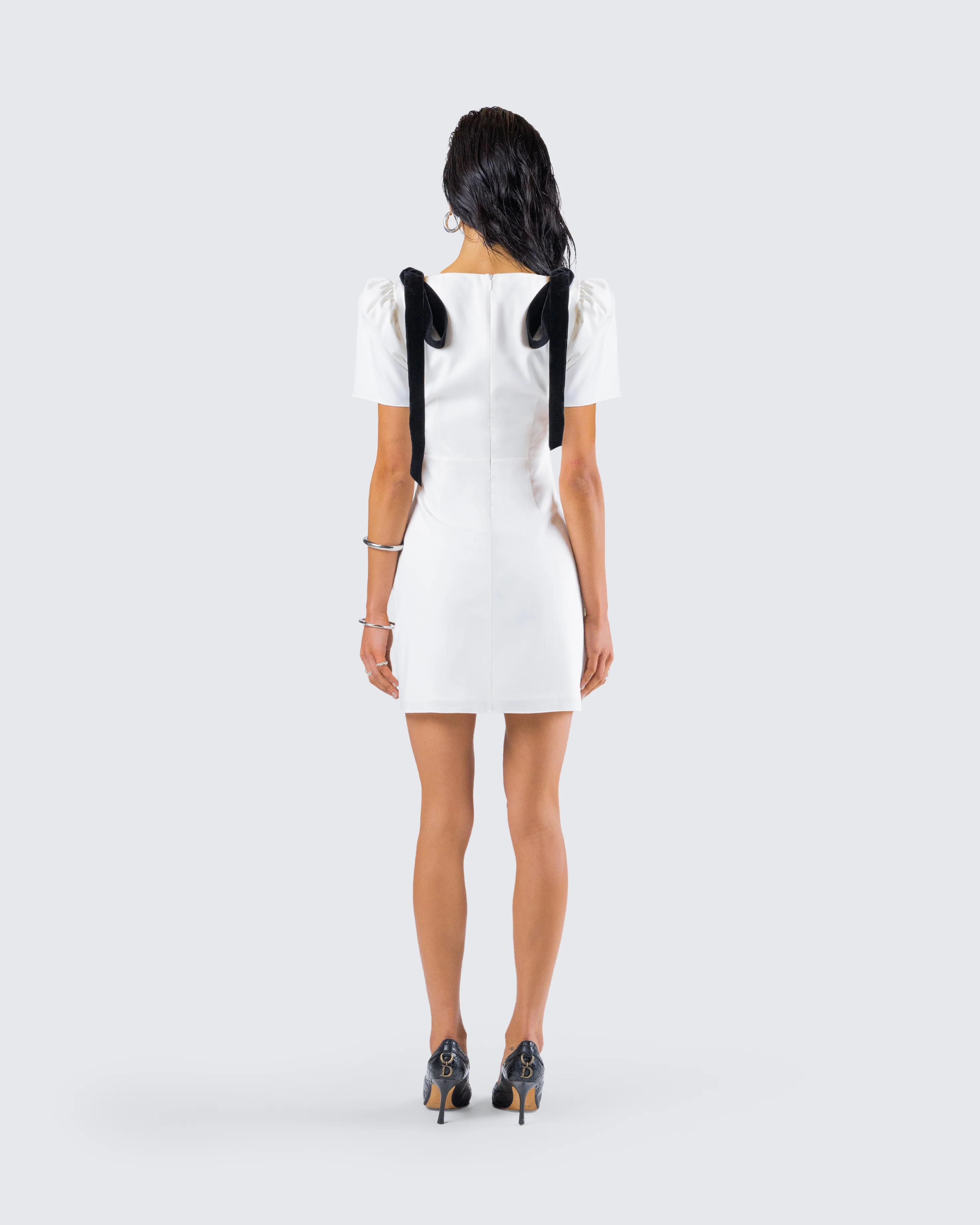 Rupa White Puff Sleeve Mini Dress - Image 7