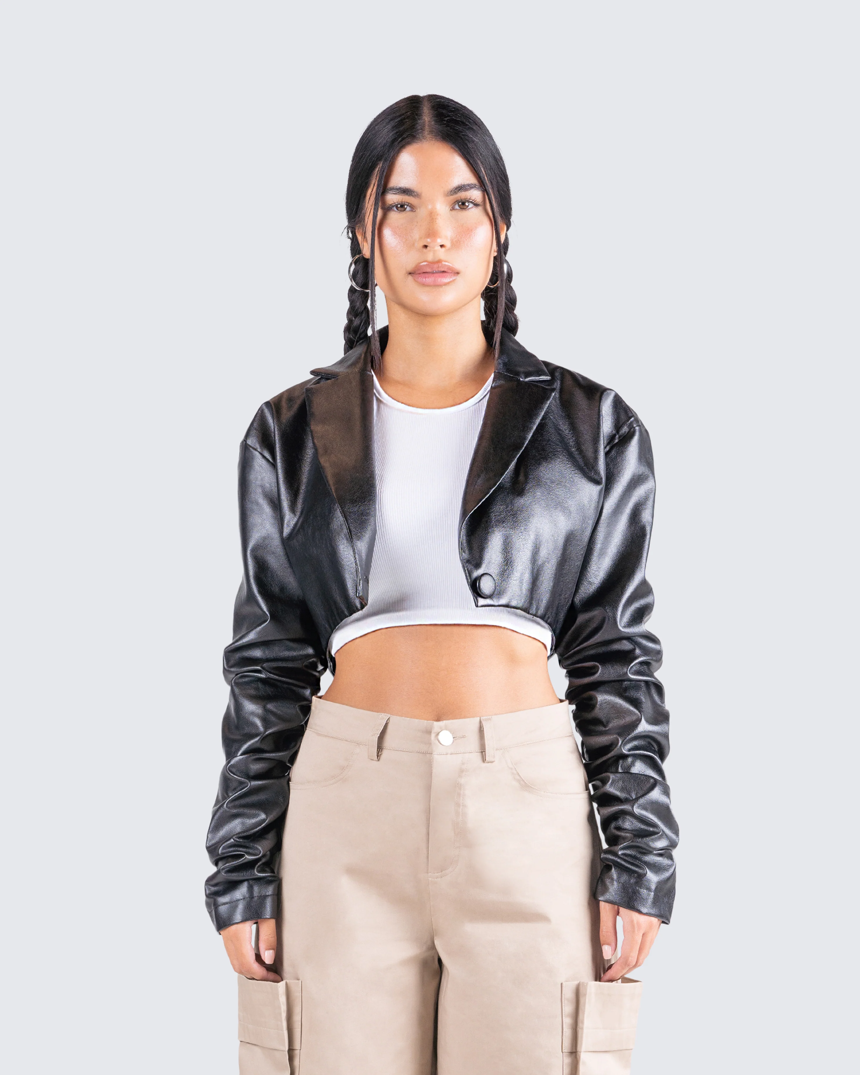 Ryder Black Cropped Jacket - Image 4