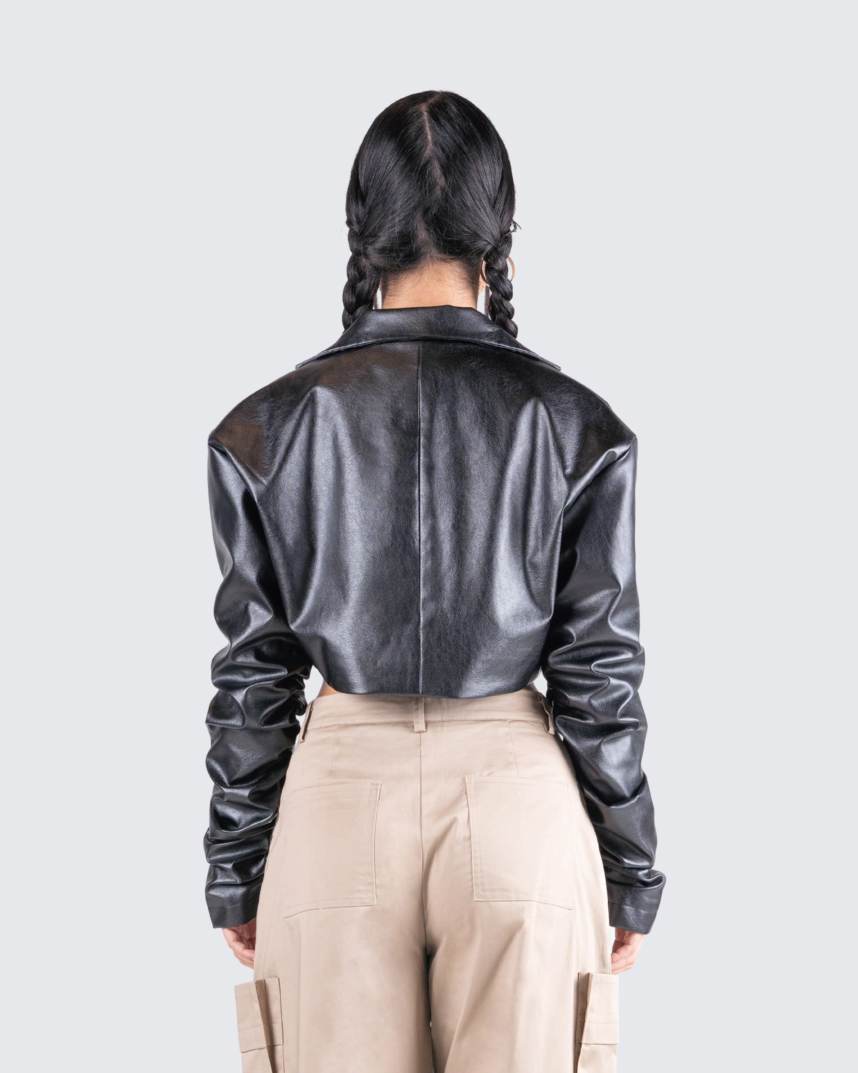 Ryder Black Cropped Jacket - Image 7