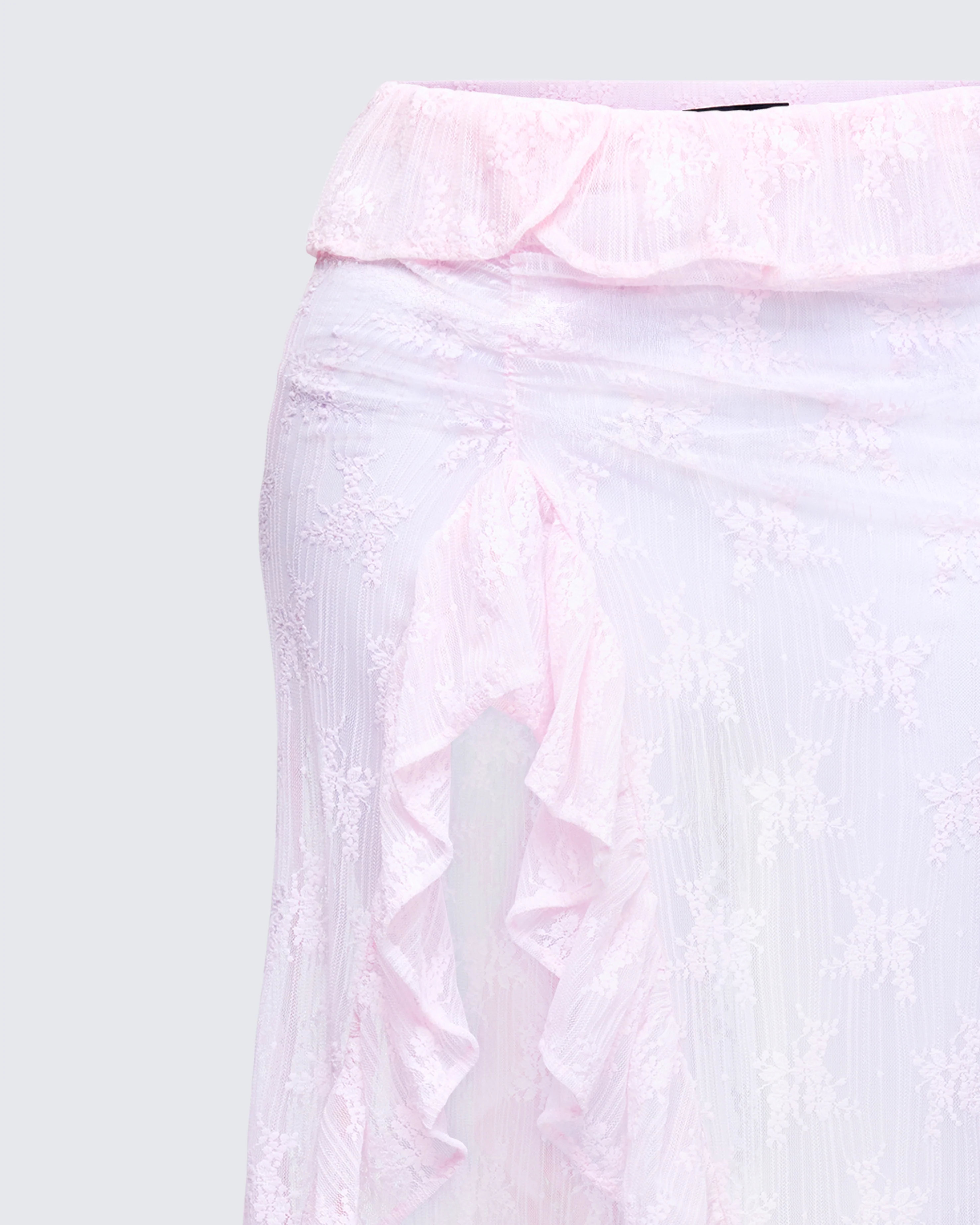 Sabella Blush Sheer Lace Maxi Skirt - Image 6