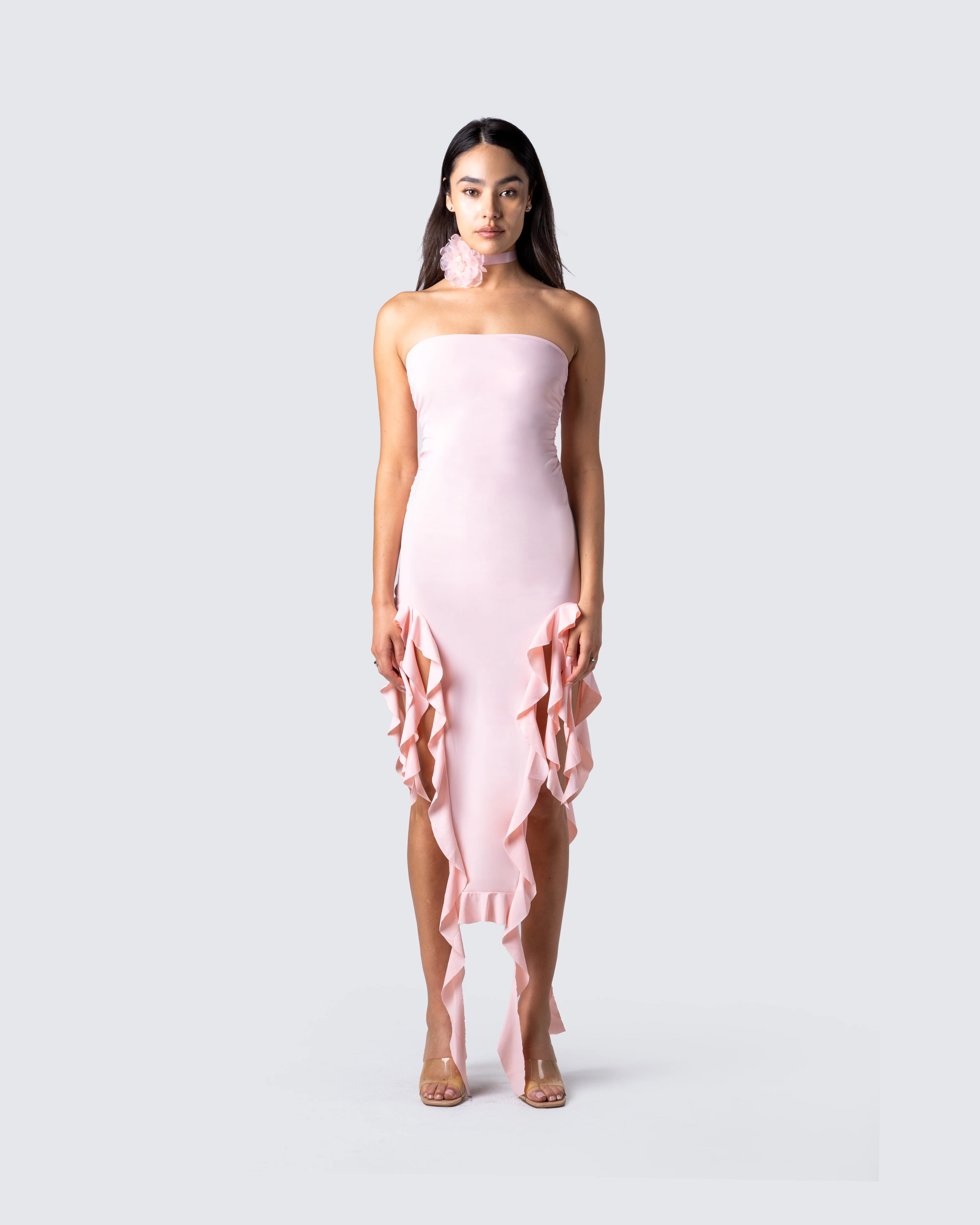Sadira Pink Flower Choker - Image 4
