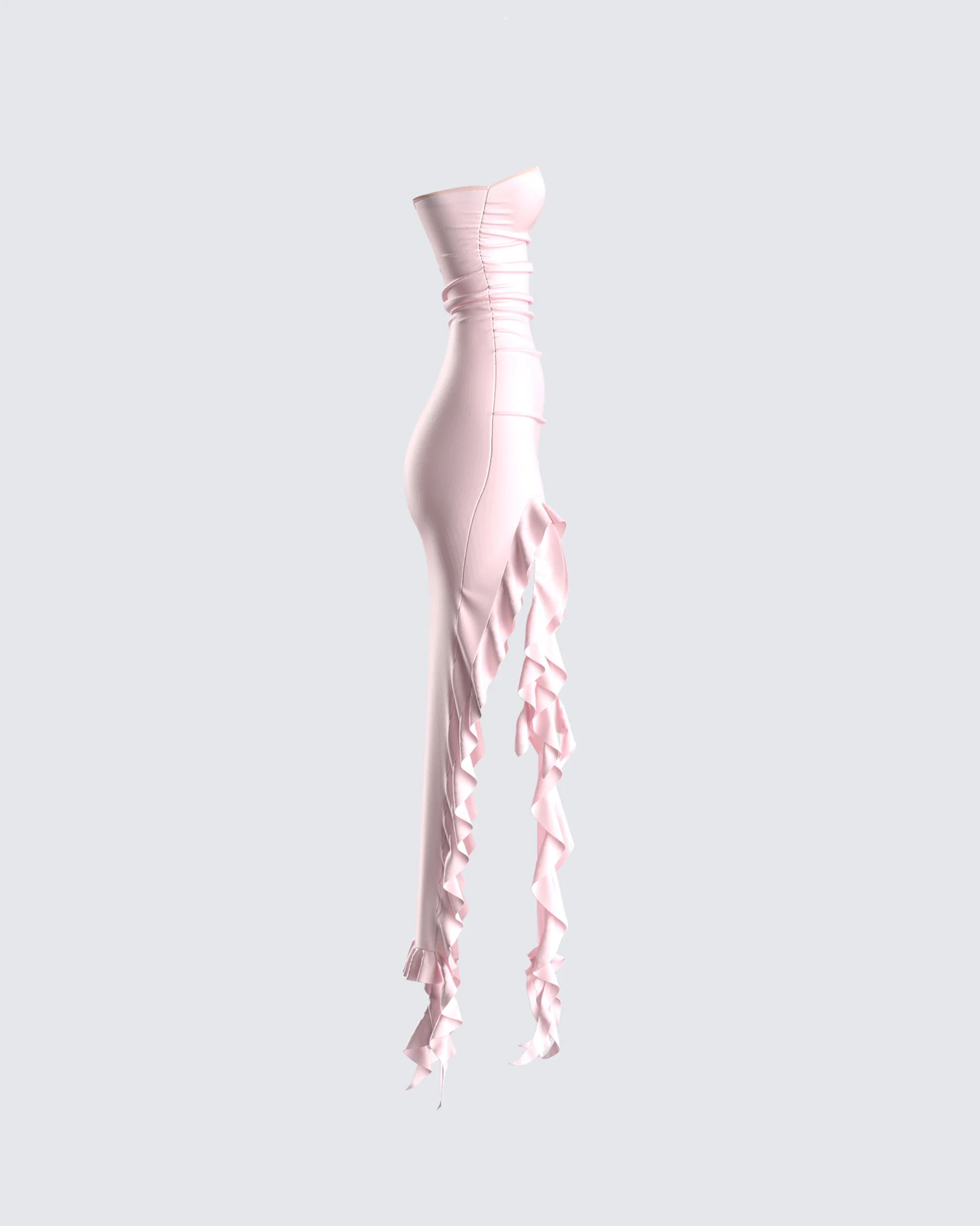 Sadira Pink Strapless Ruffle Dress - Image 2