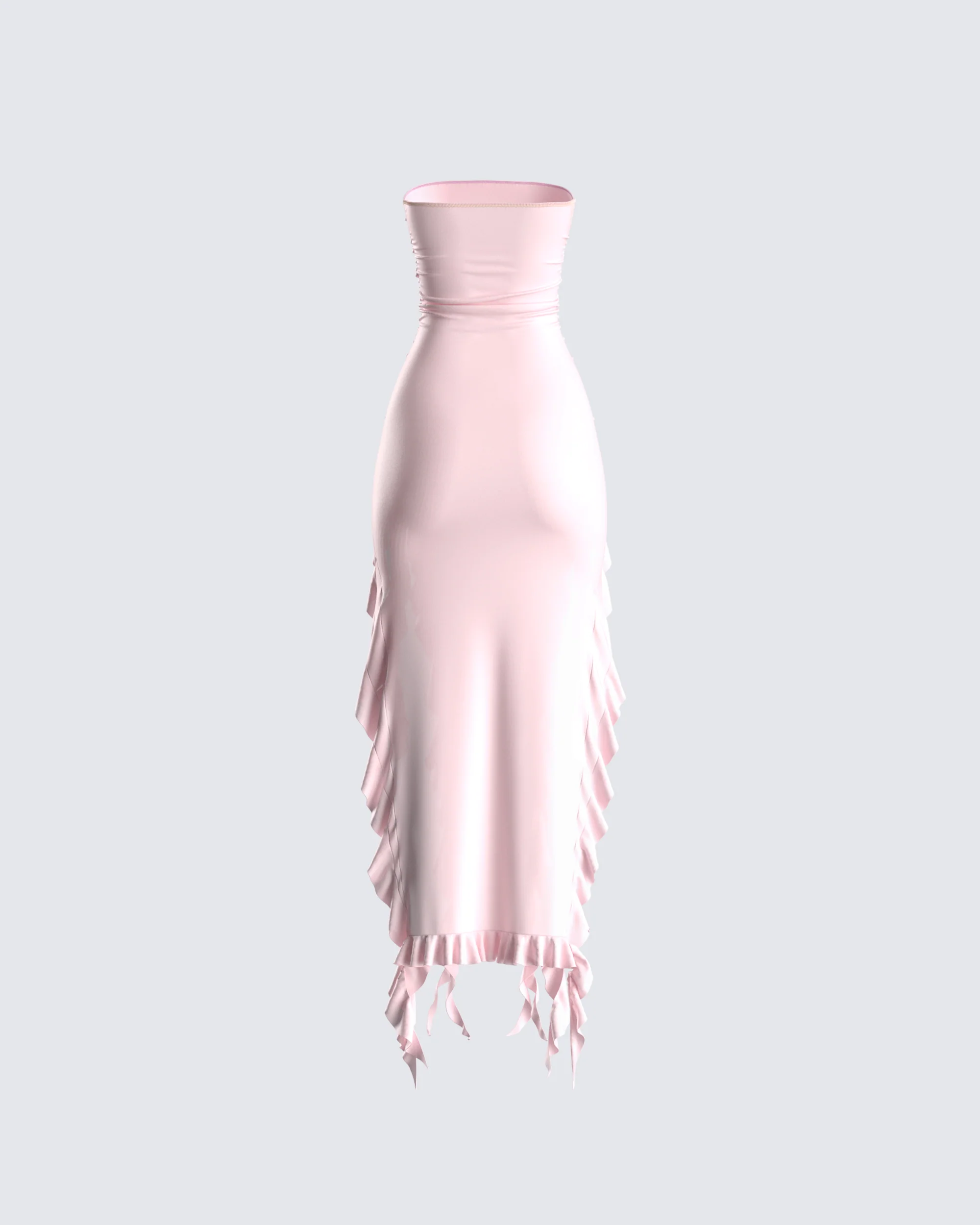 Sadira Pink Strapless Ruffle Dress - Image 3