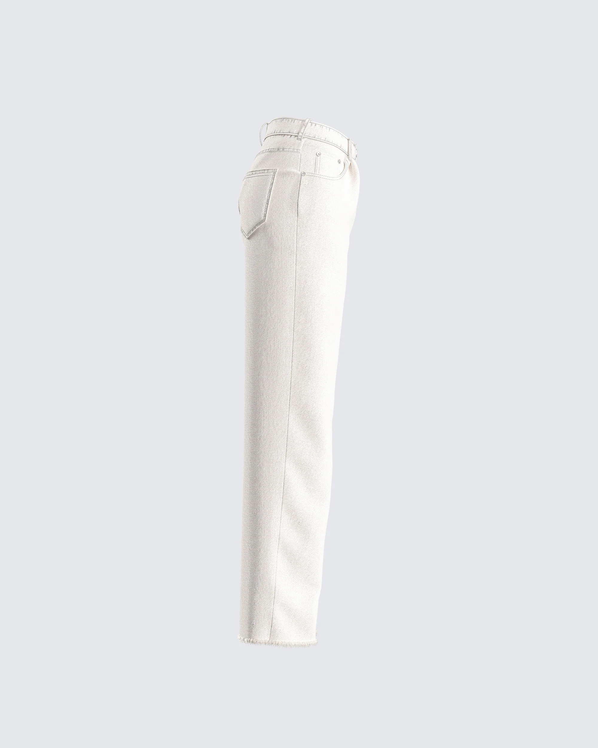 Saga White Frayed Denim Jean - Image 2