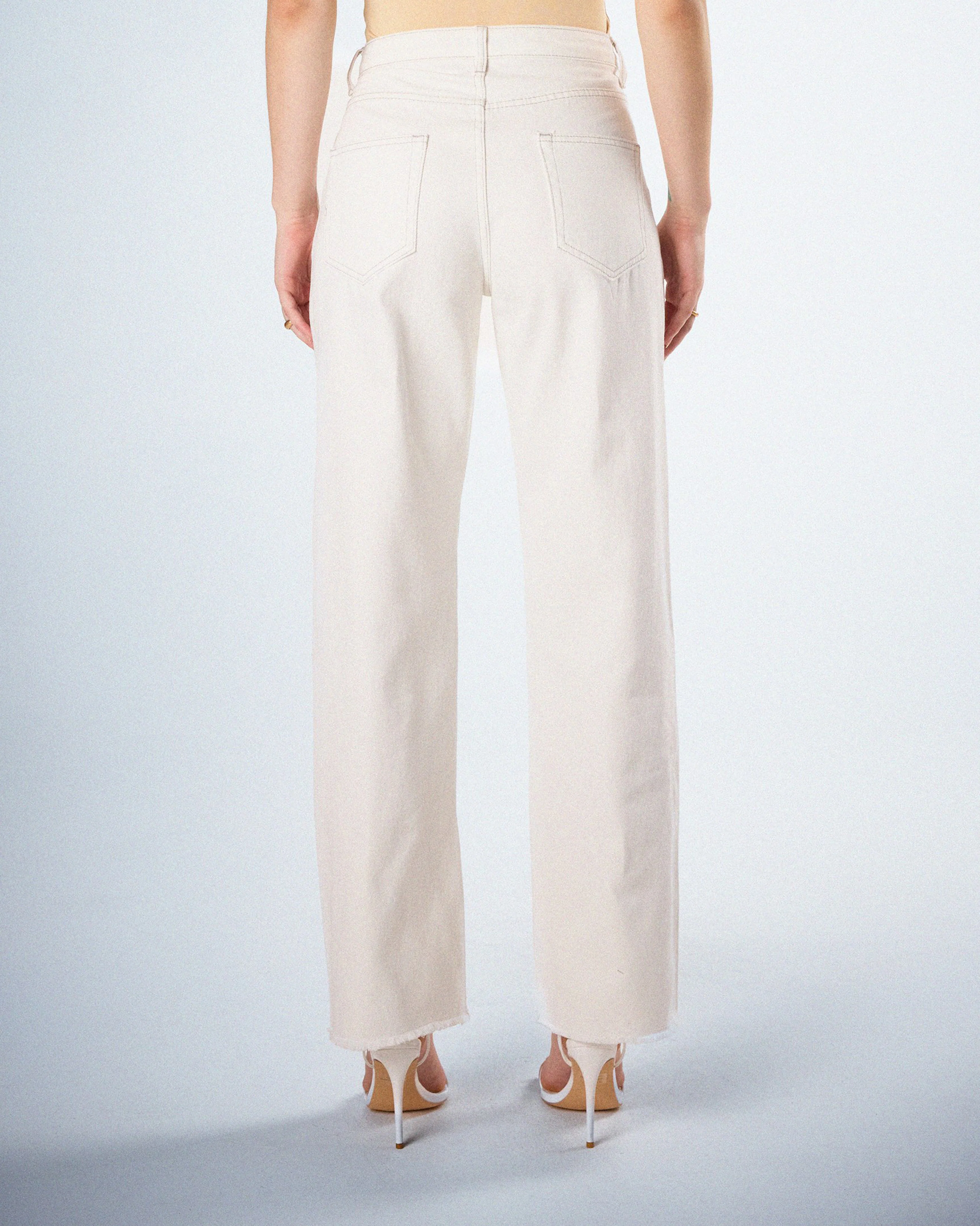 Saga White Frayed Denim Jean - Image 7