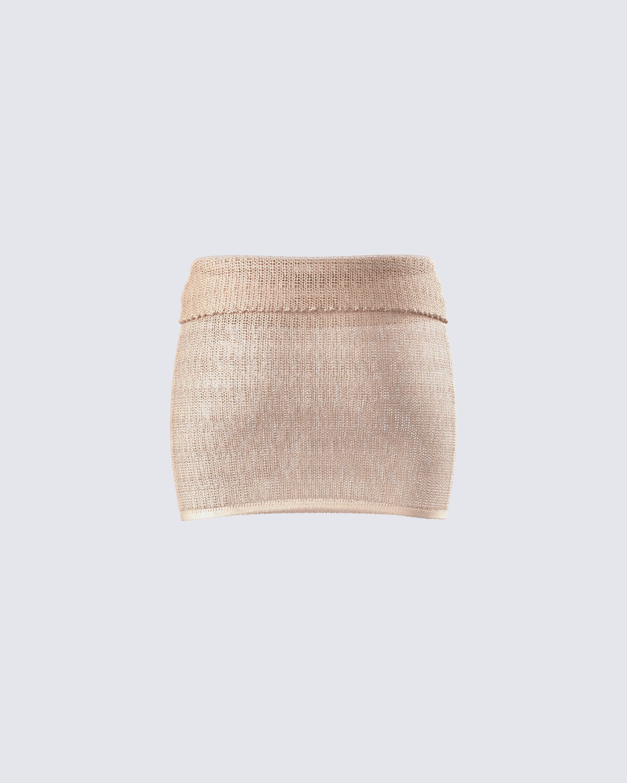 Sakura Gold Knit Micro Mini Skirt - Image 3