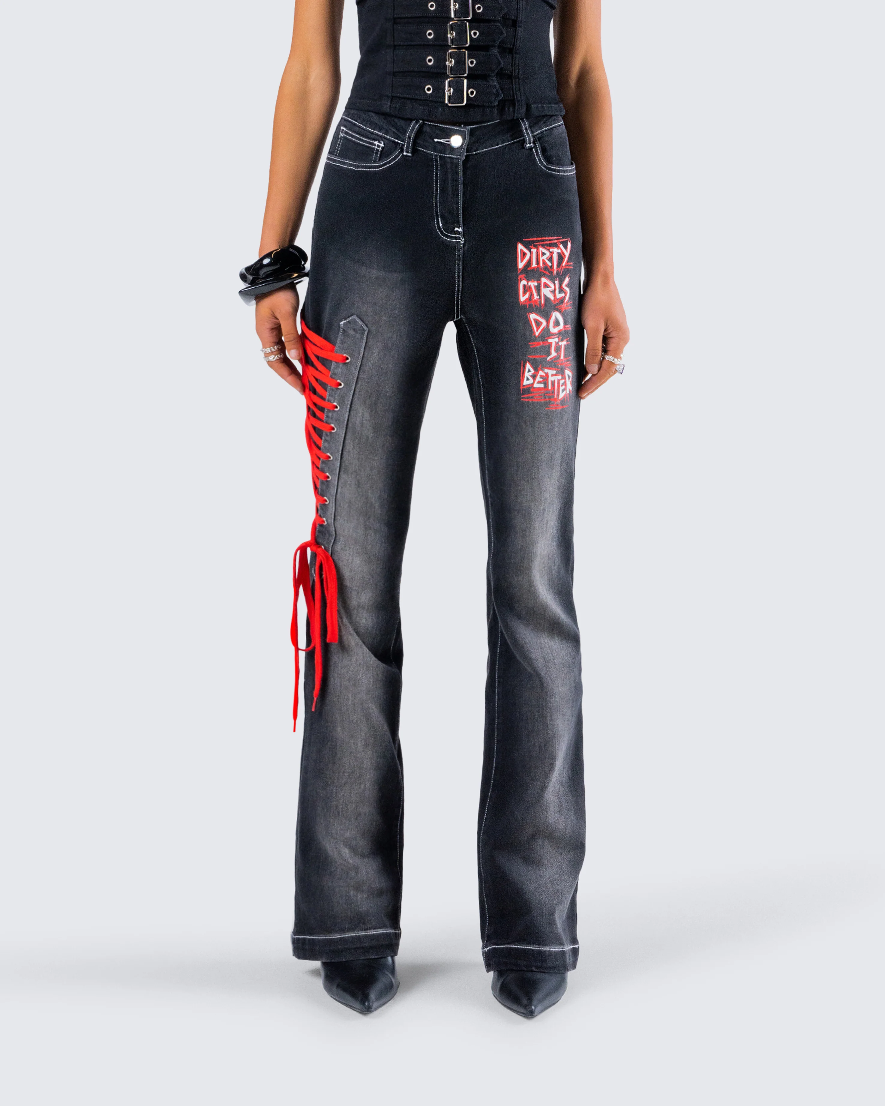 Salem Black Low Rise Denim Pant - Image 4