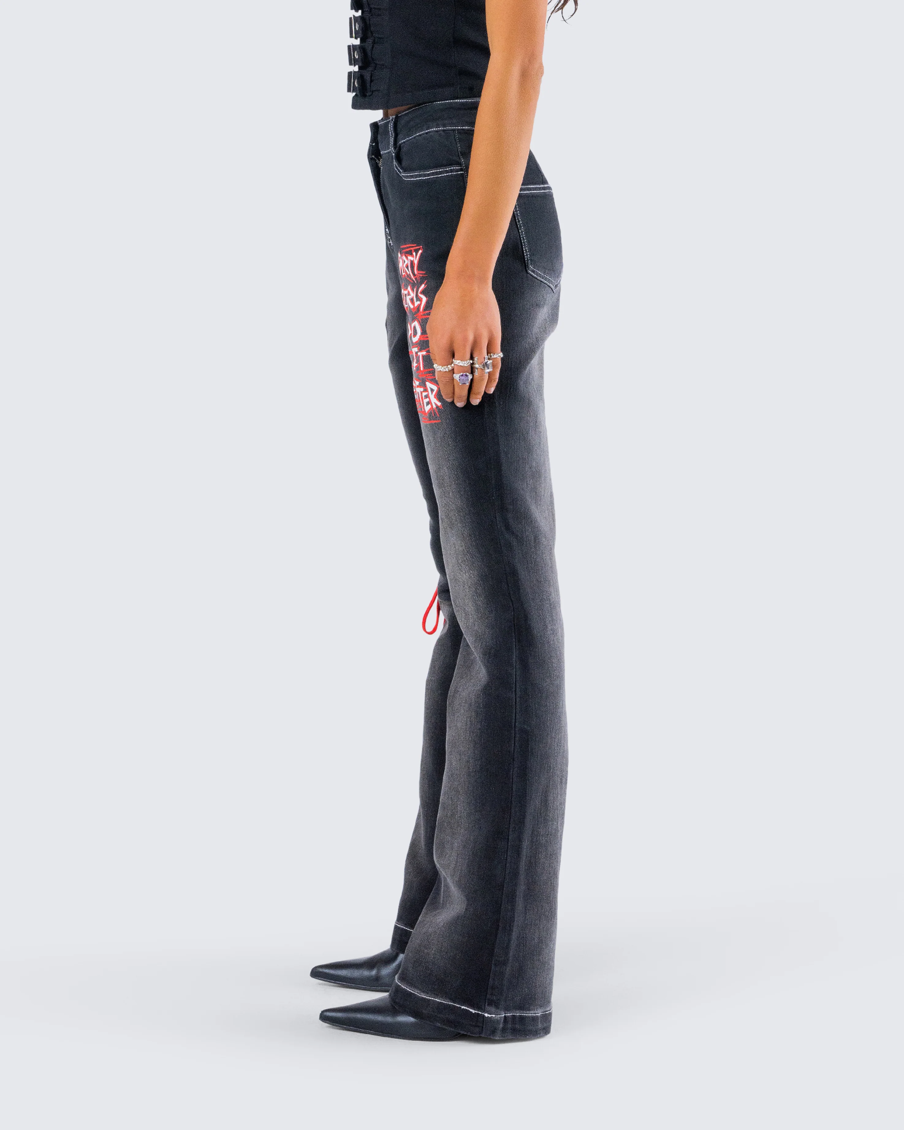Salem Black Low Rise Denim Pant - Image 6