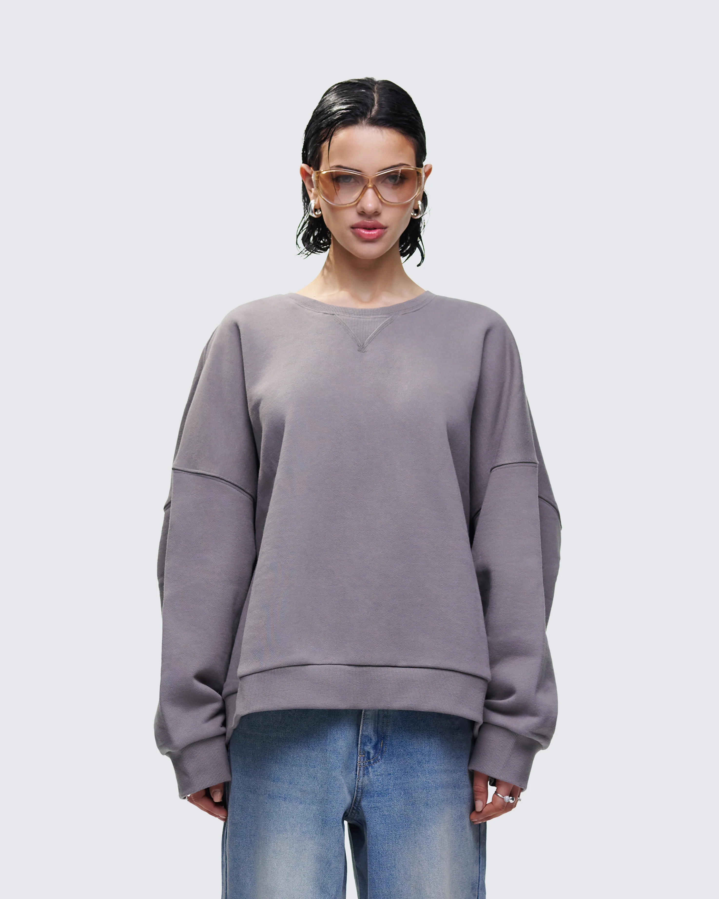 Salima Grey Oversized Sweater - Image 4