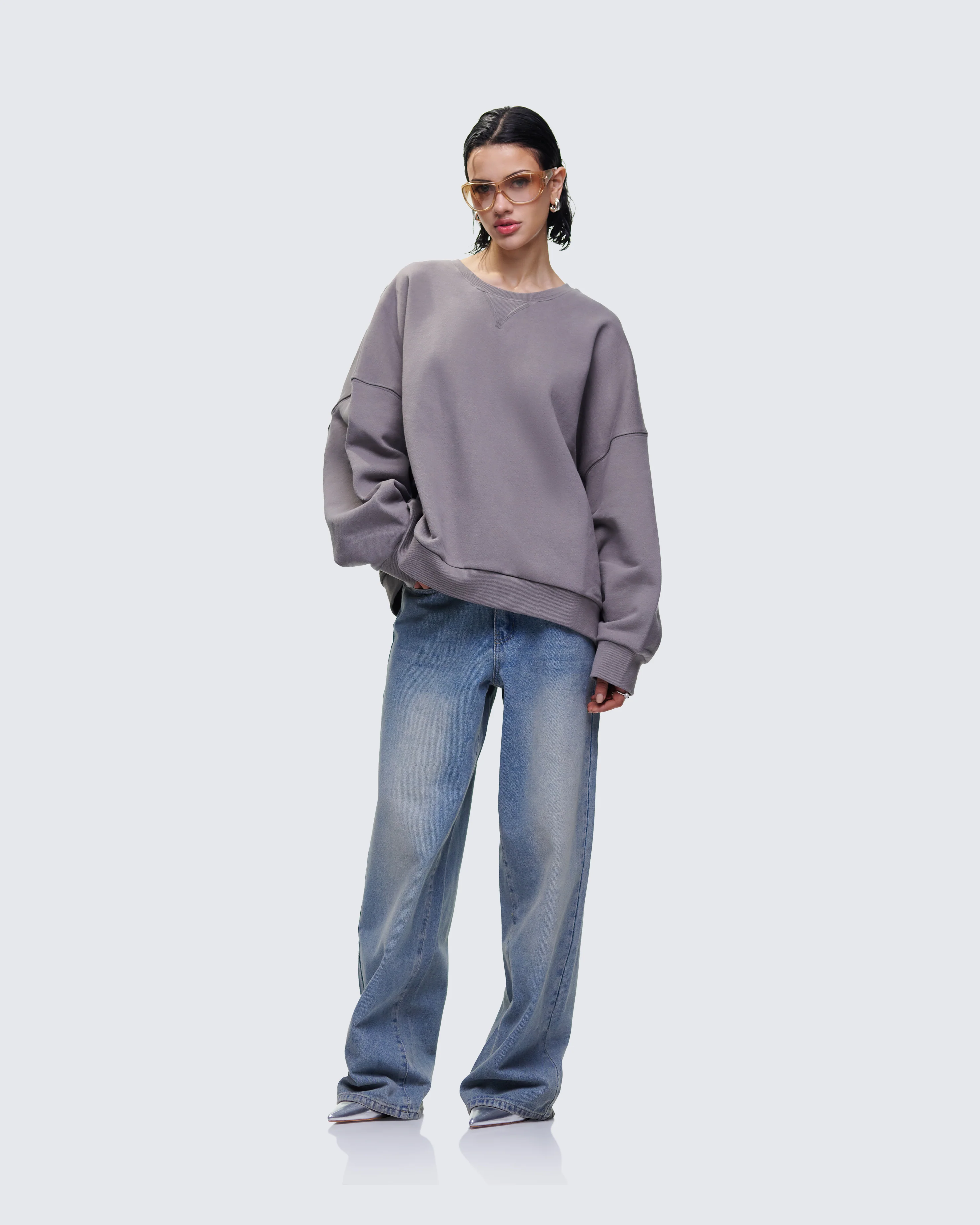 Salima Grey Oversized Sweater - Image 7