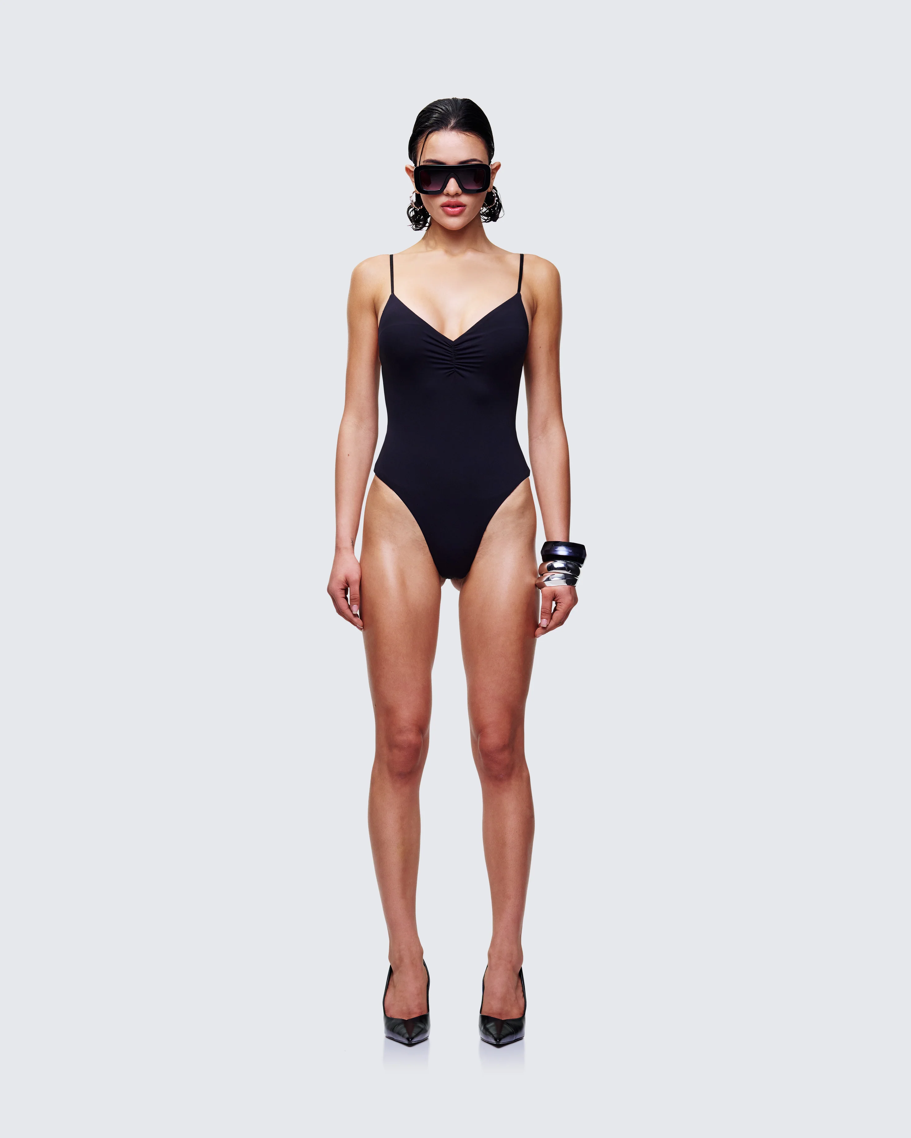 Salina Black Moulded Bust Bodysuit - Image 2