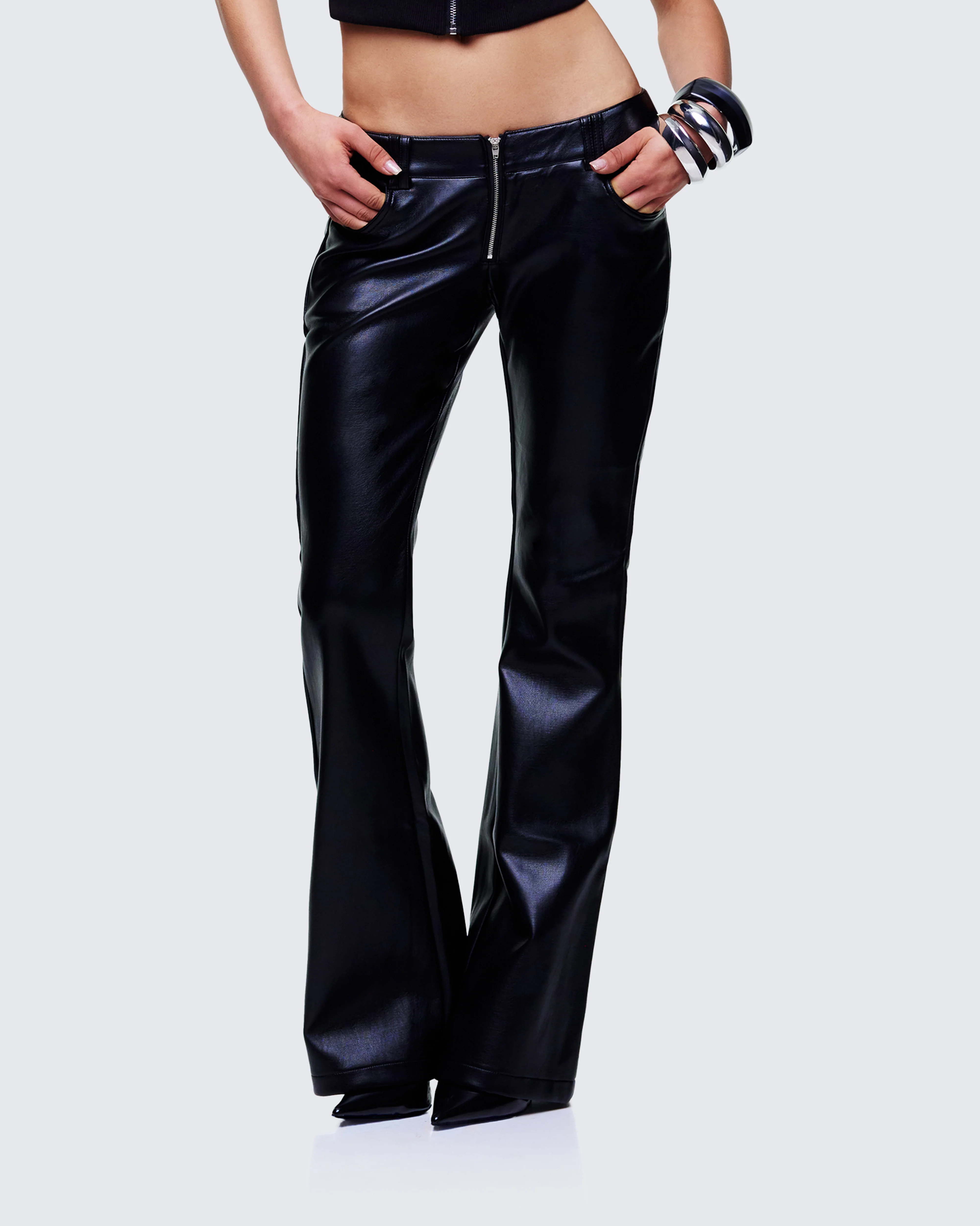 Salma Black Faux Lace Back Pants - Image 3