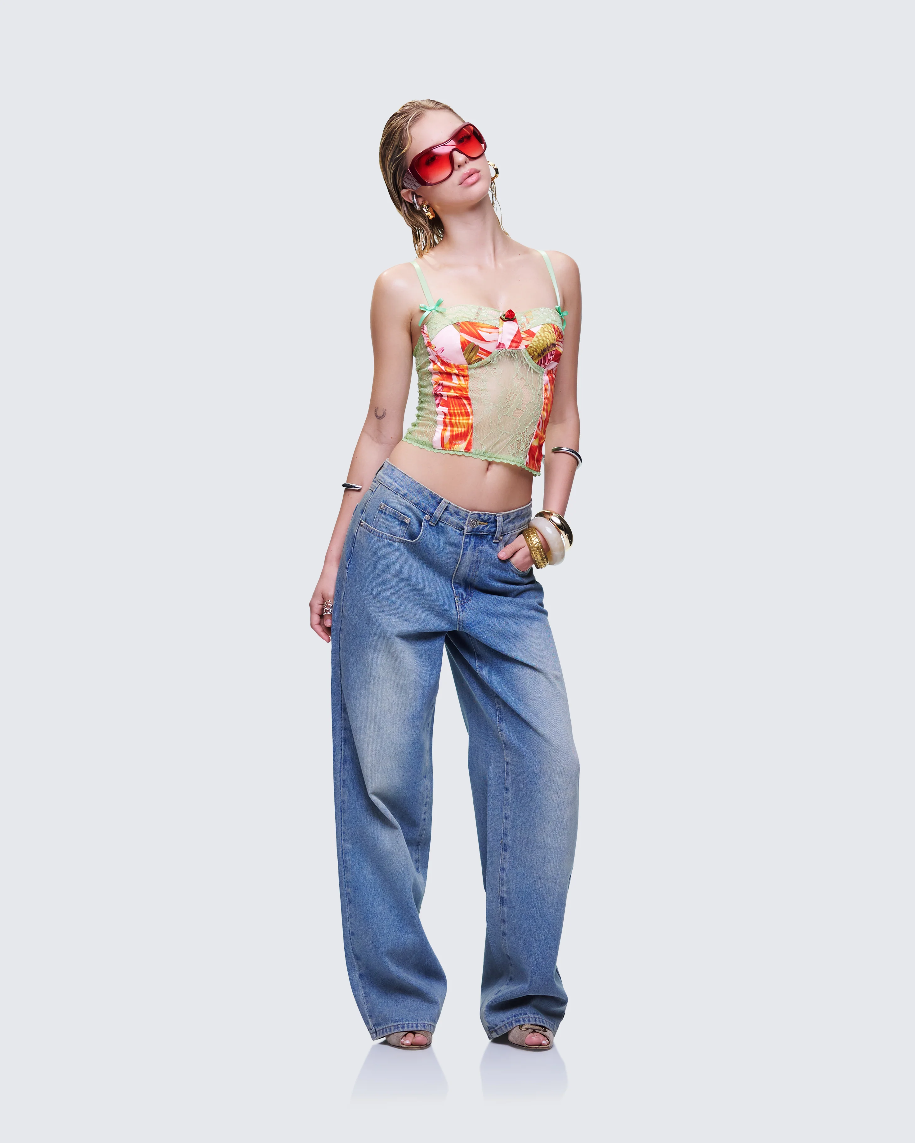 Samia Blue Denim Wide Leg Jeans - Image 5