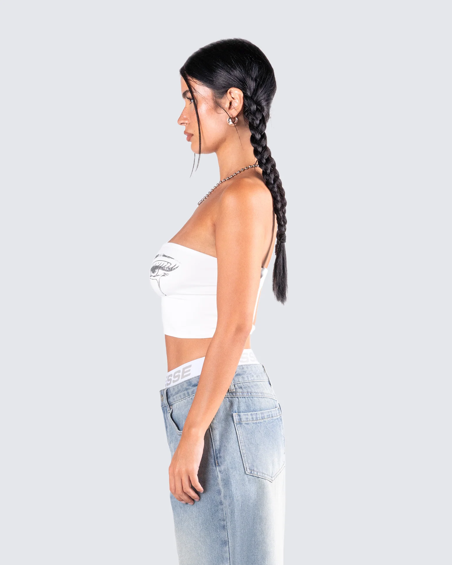 Samia White Graphic Tube Top - Image 5