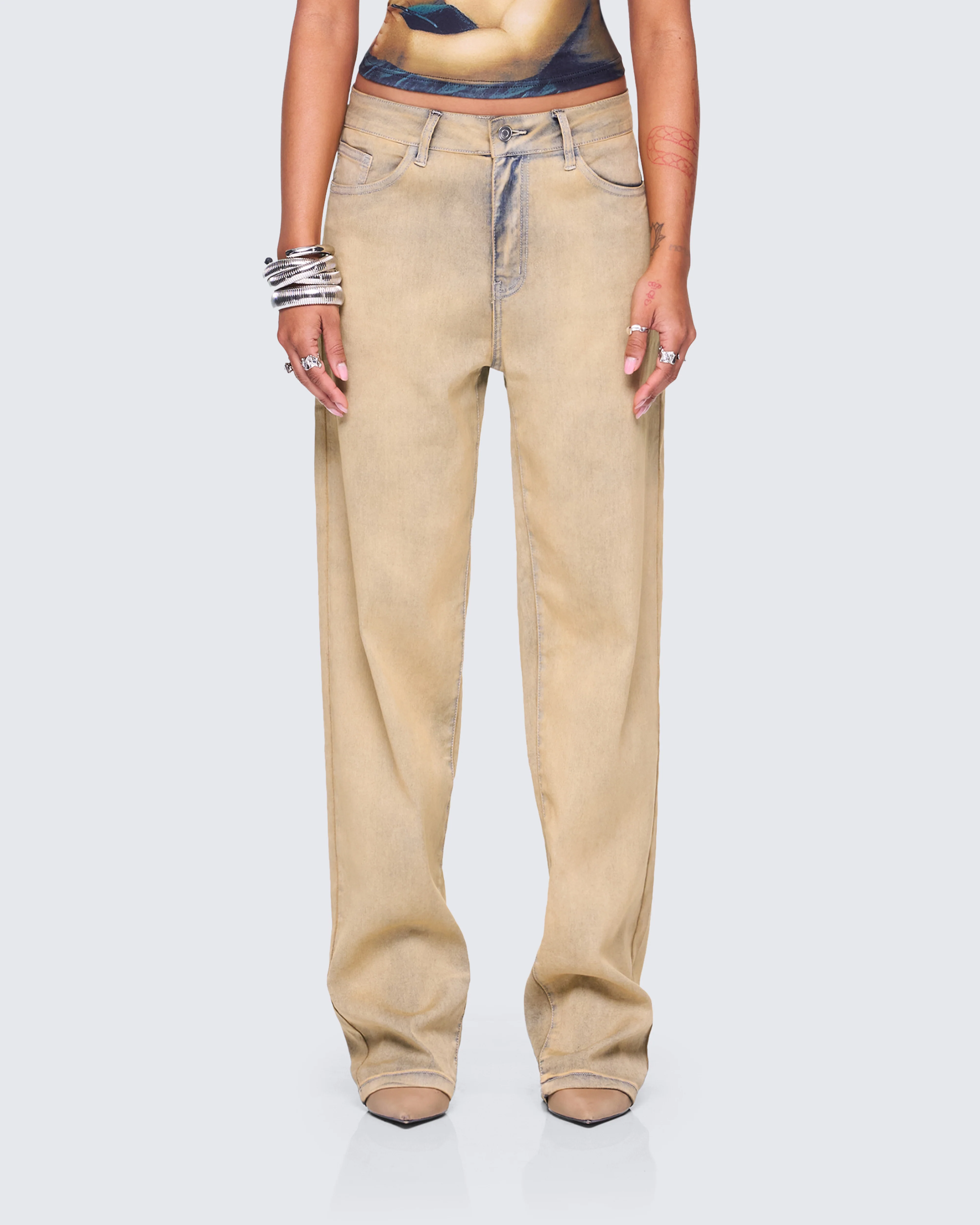 Sanvi Yellow Wash Stretch Jeans - Image 4