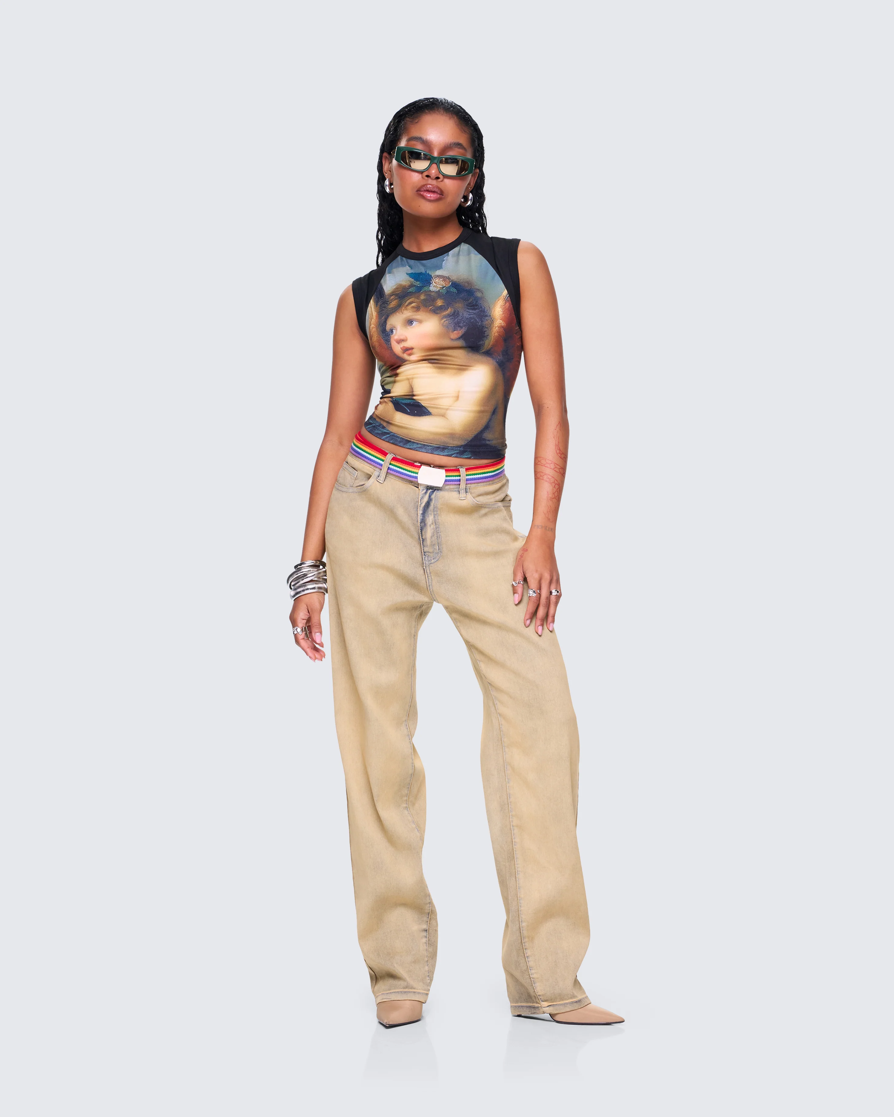 Sanvi Yellow Wash Stretch Jeans - Image 8