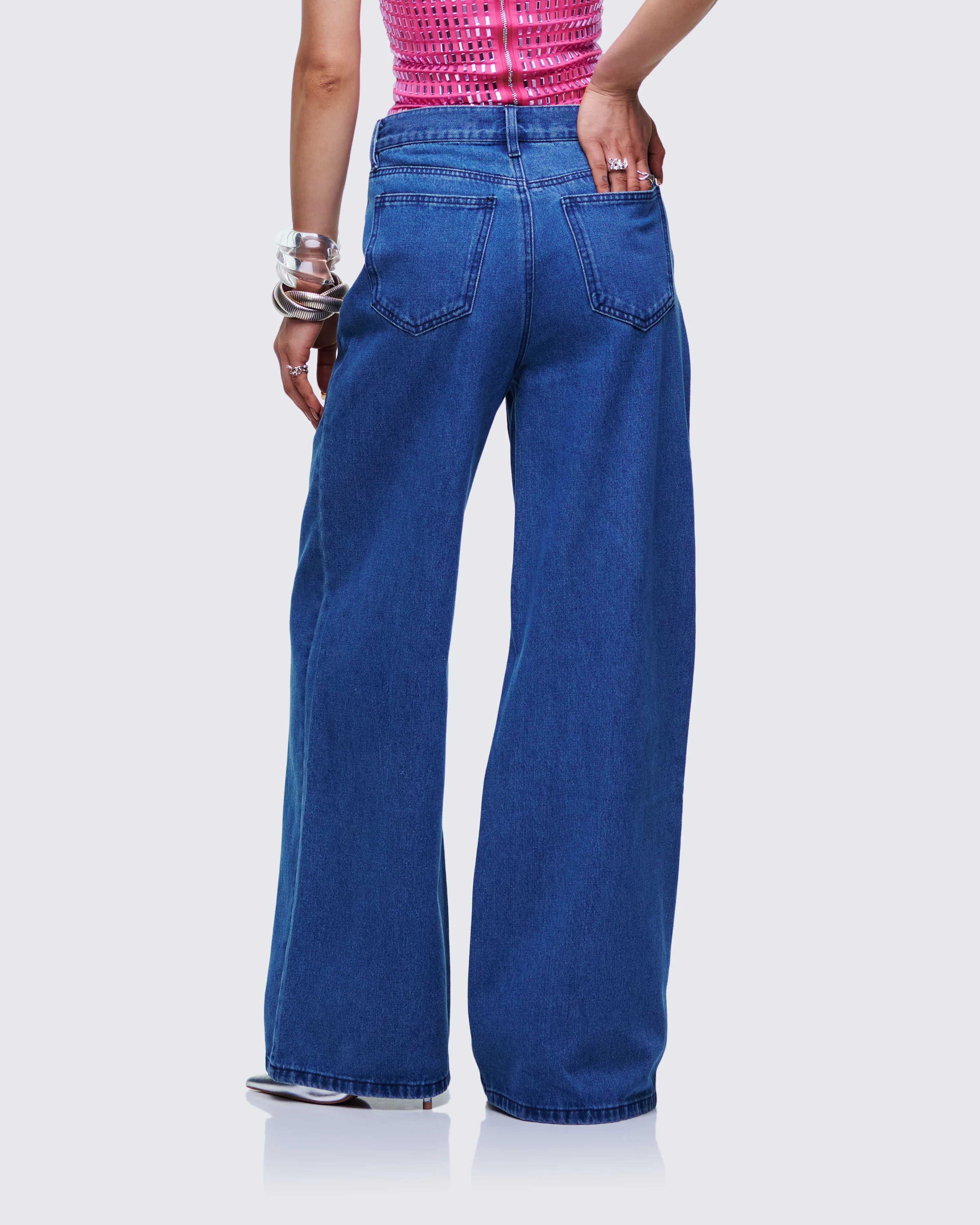 Sara Blue Denim Wide Leg Jean - Image 6