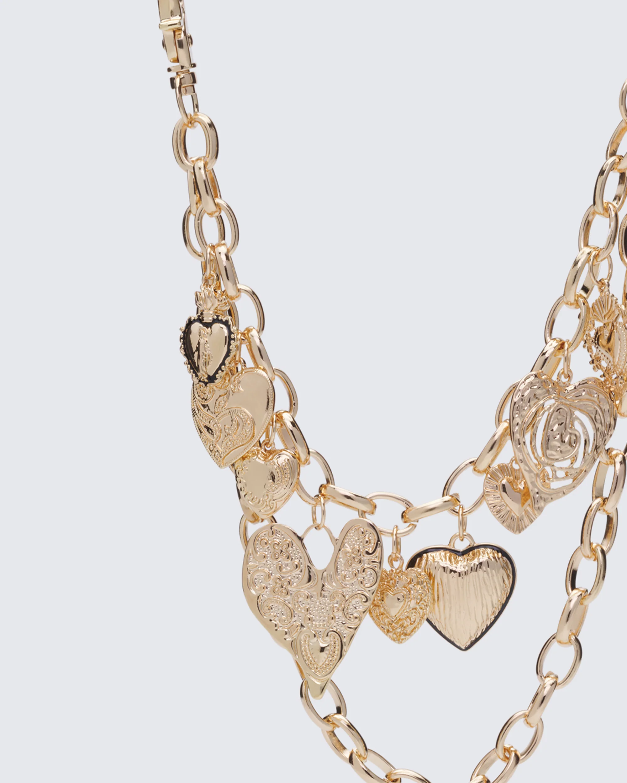 Satiah Gold Hammered Hearts Pocket Chain - Image 2