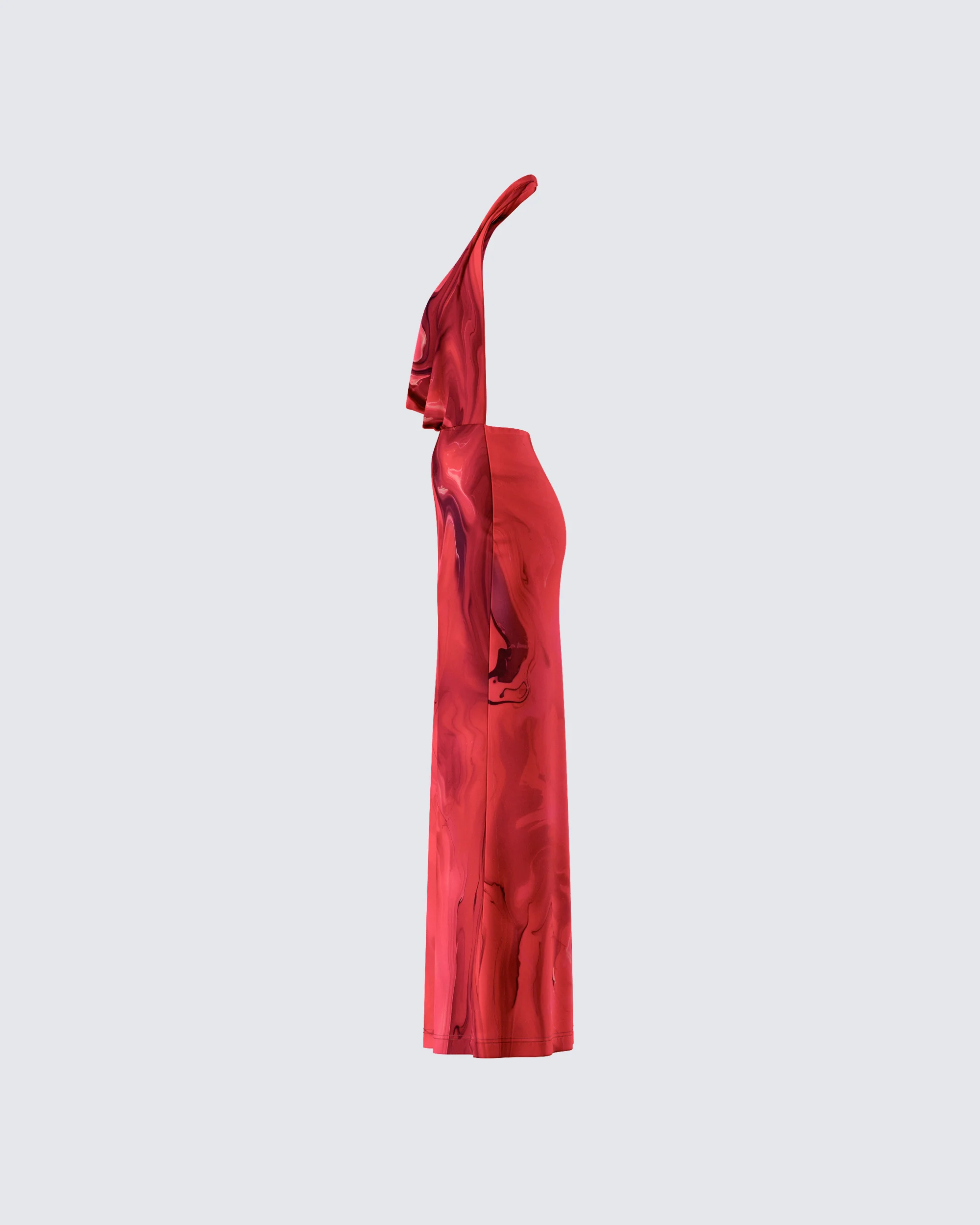 Sayla Red Abstract Print Maxi Dress - Image 2