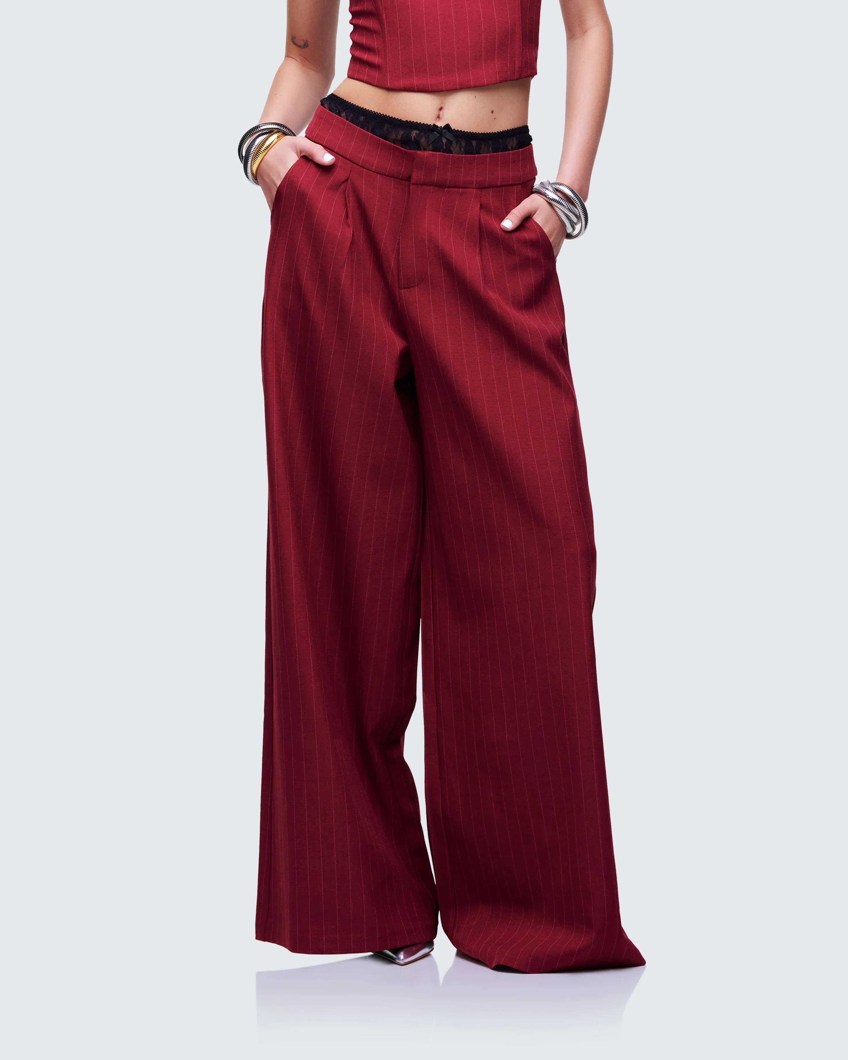 Scarlette Red Pinstripe Pant - Image 3