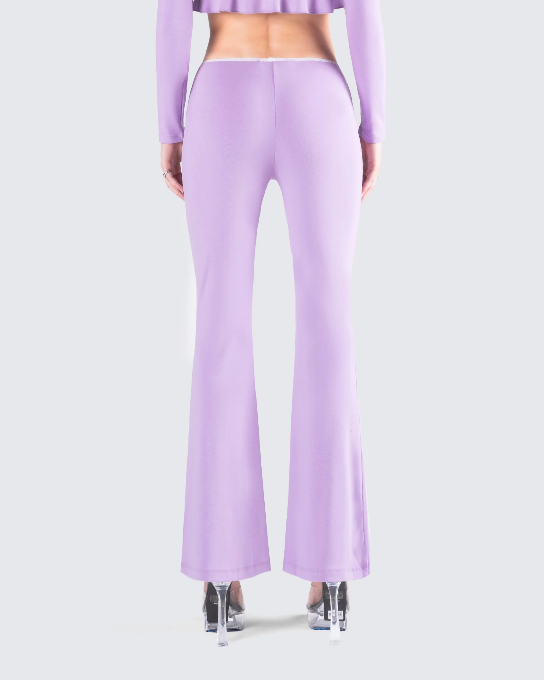 Scout Purple Rib Flared Pants - Image 7