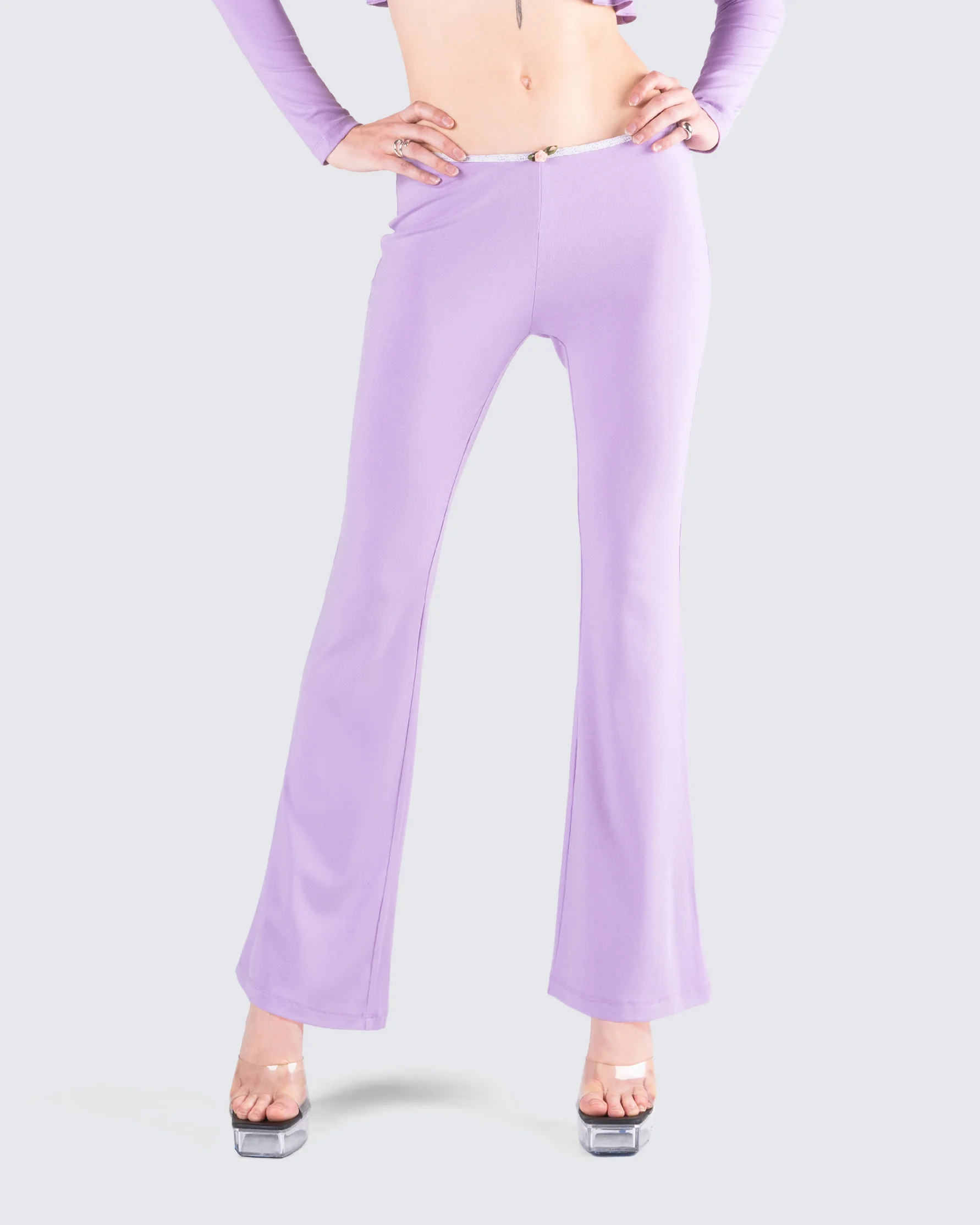 Scout Purple Rib Flared Pants - Image 8
