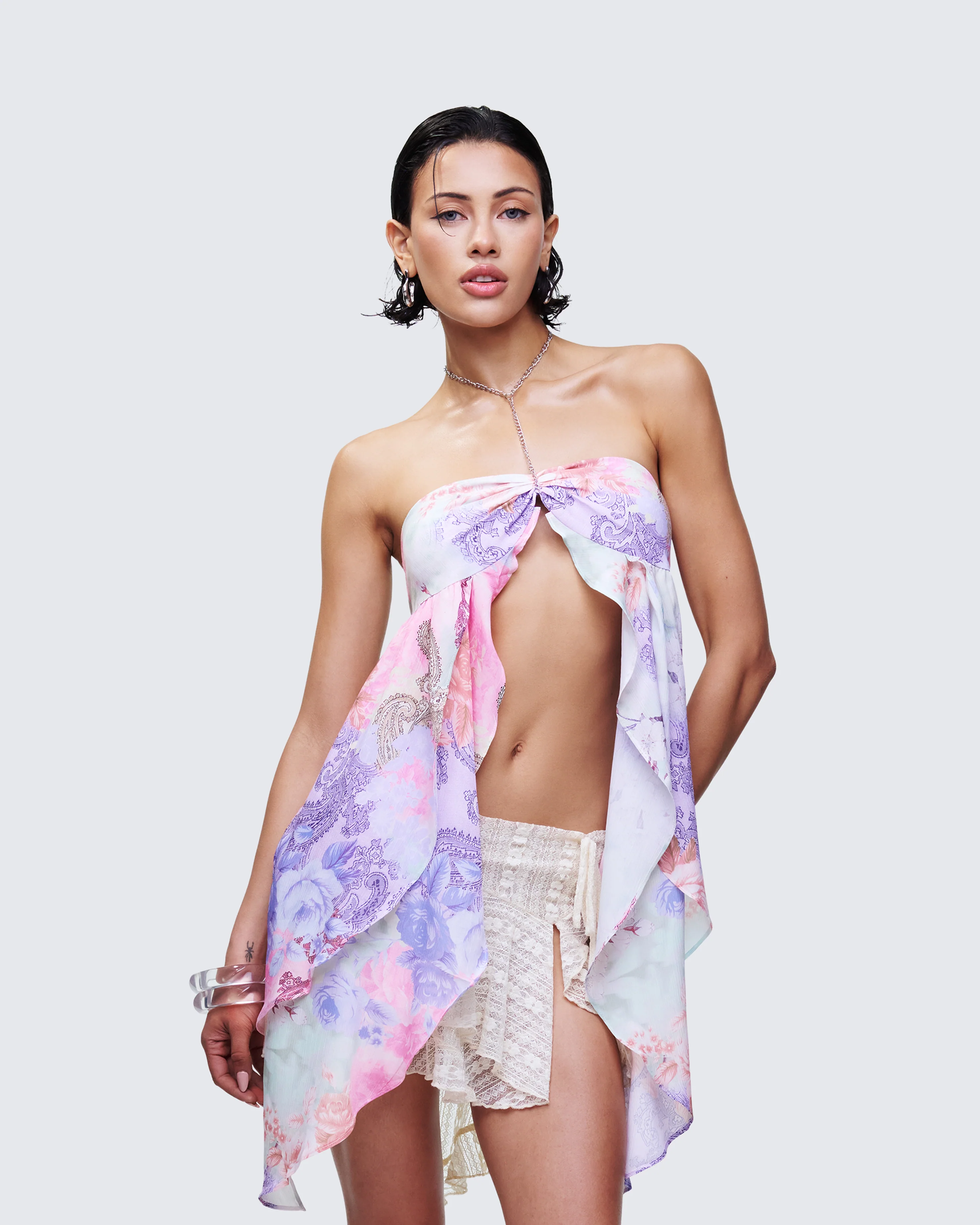 Seaphira Multi Printed Ruffle Top - Image 3
