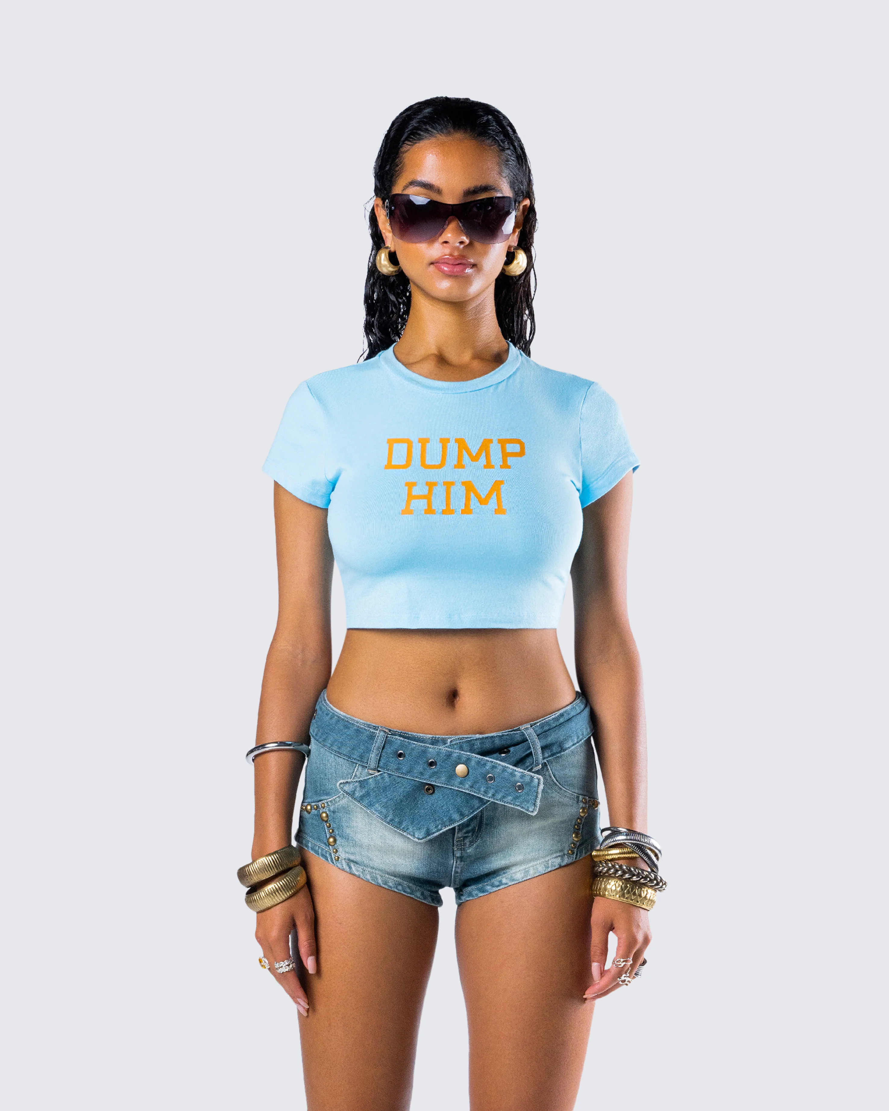 Seraina Aqua Graphic Top - Image 4