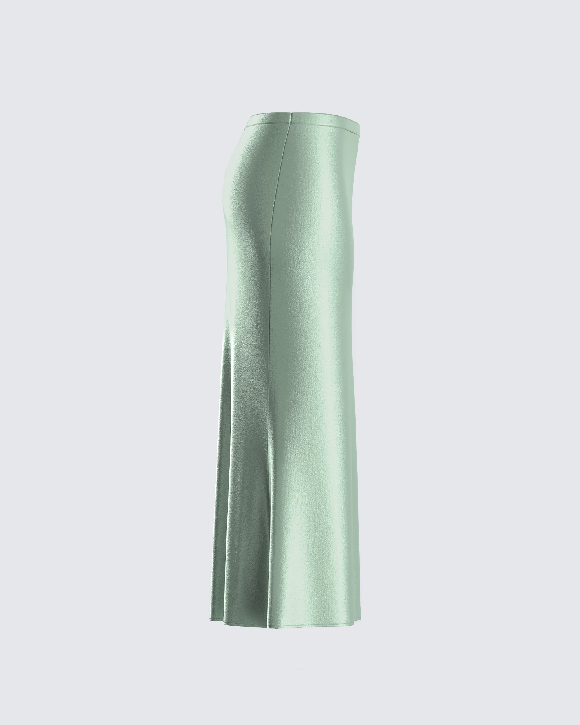 Shae Green Satin Midi Skirt - Image 2
