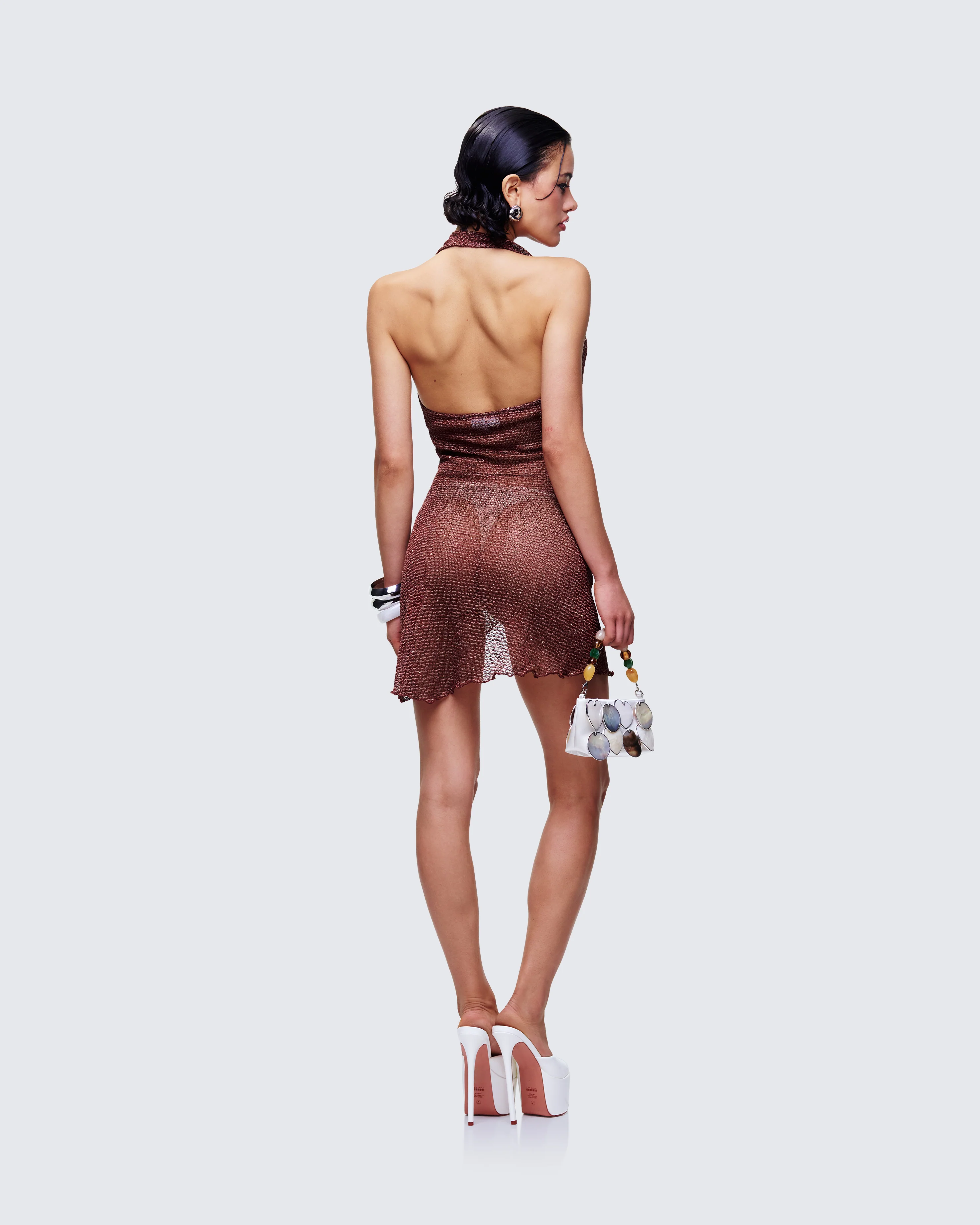 Shakira Bronze Ring Halter Dress - Image 5