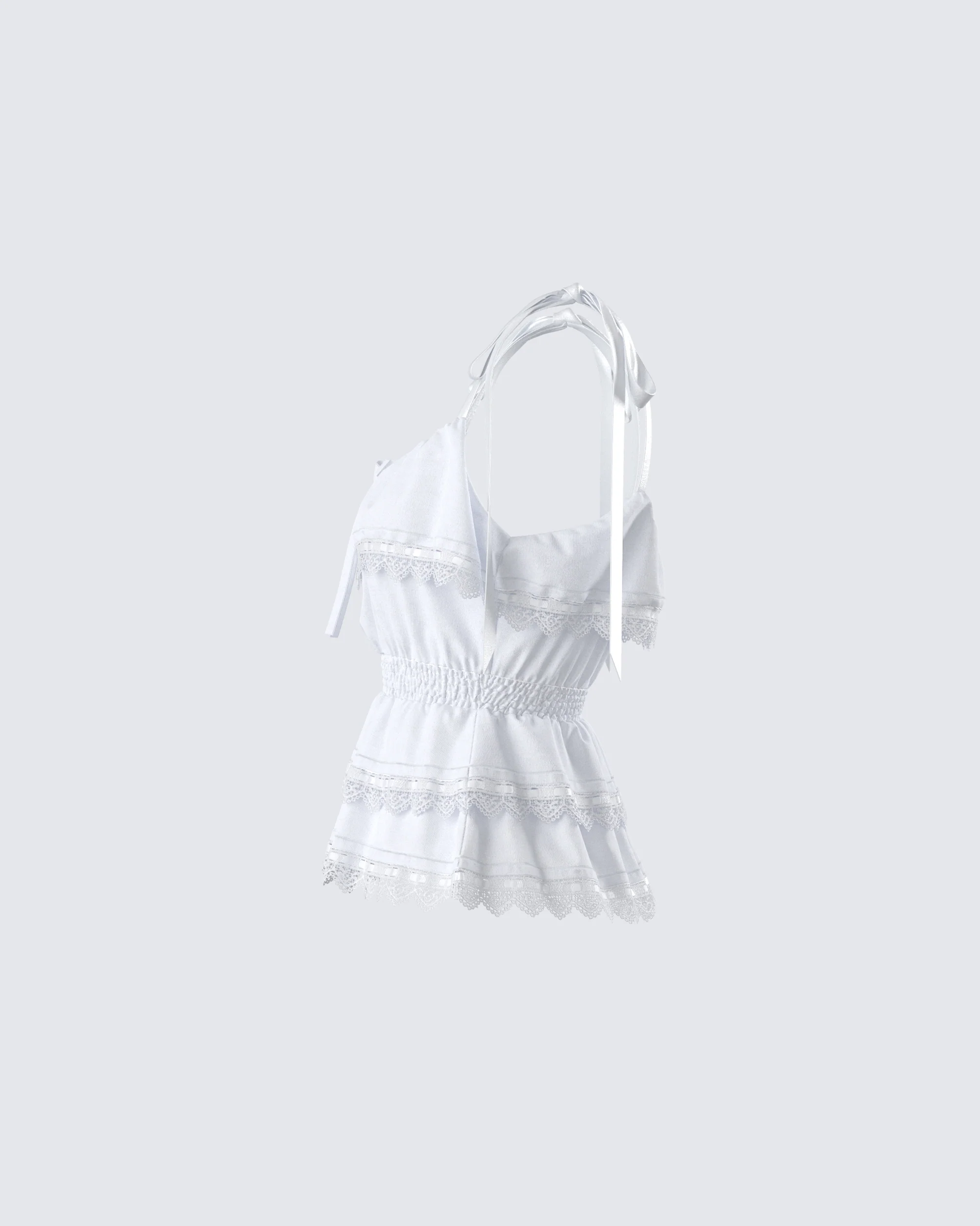 Shannyn White Ruffle Tie Top - Image 2