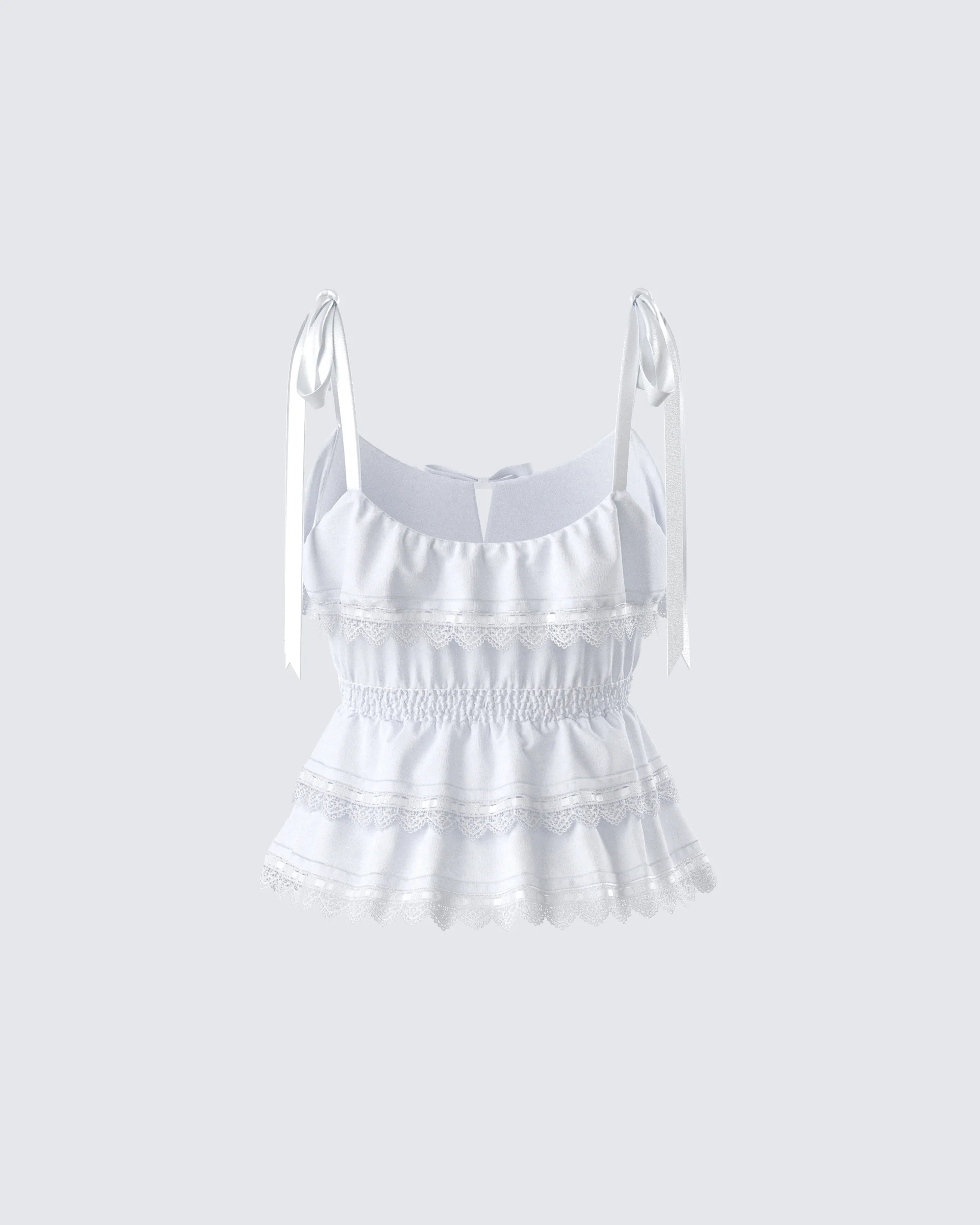 Shannyn White Ruffle Tie Top - Image 3