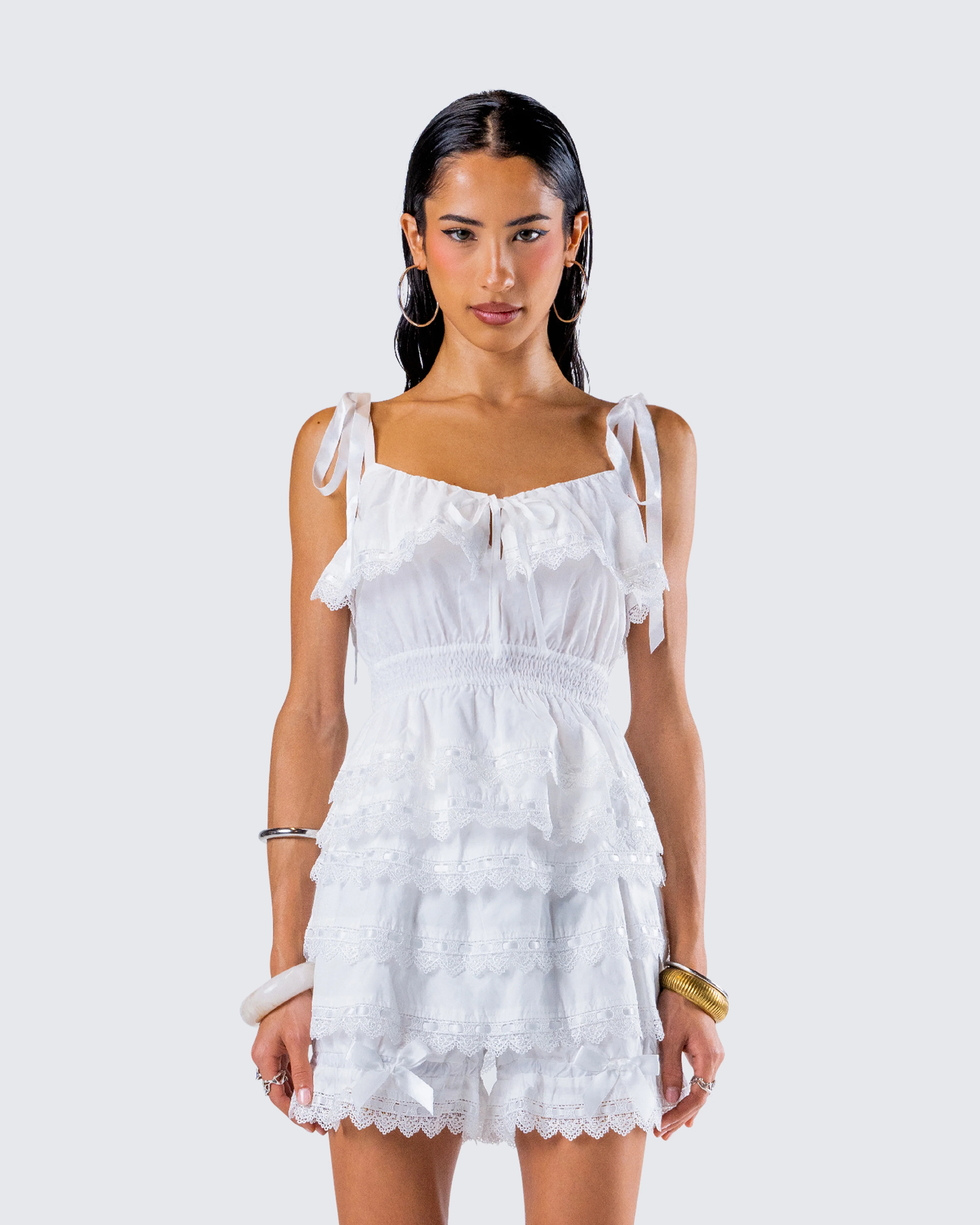 Shannyn White Ruffle Tie Top - Image 4
