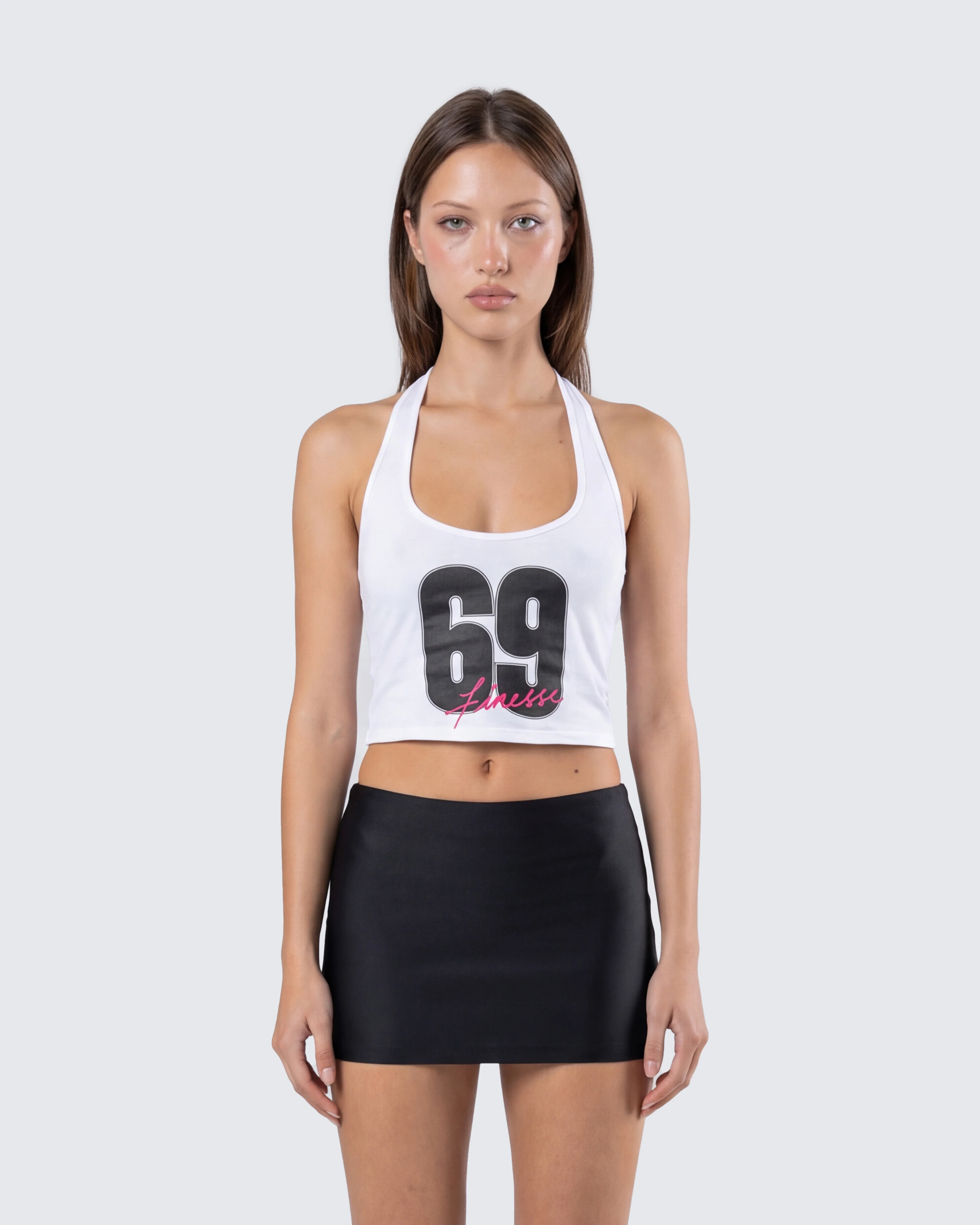 Shiloh White Graphic Halter Tank - Image 2