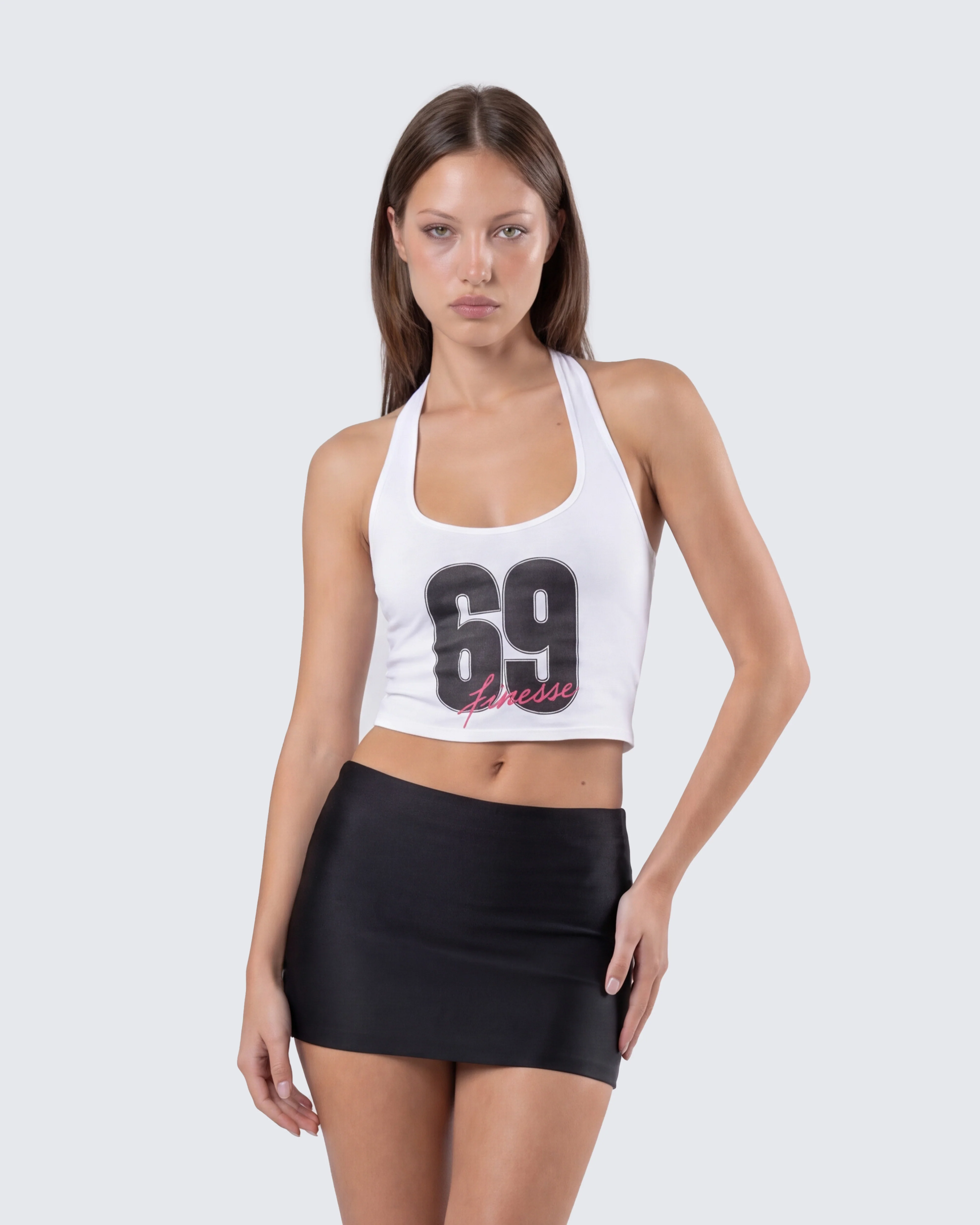 Shiloh White Graphic Halter Tank - Image 3