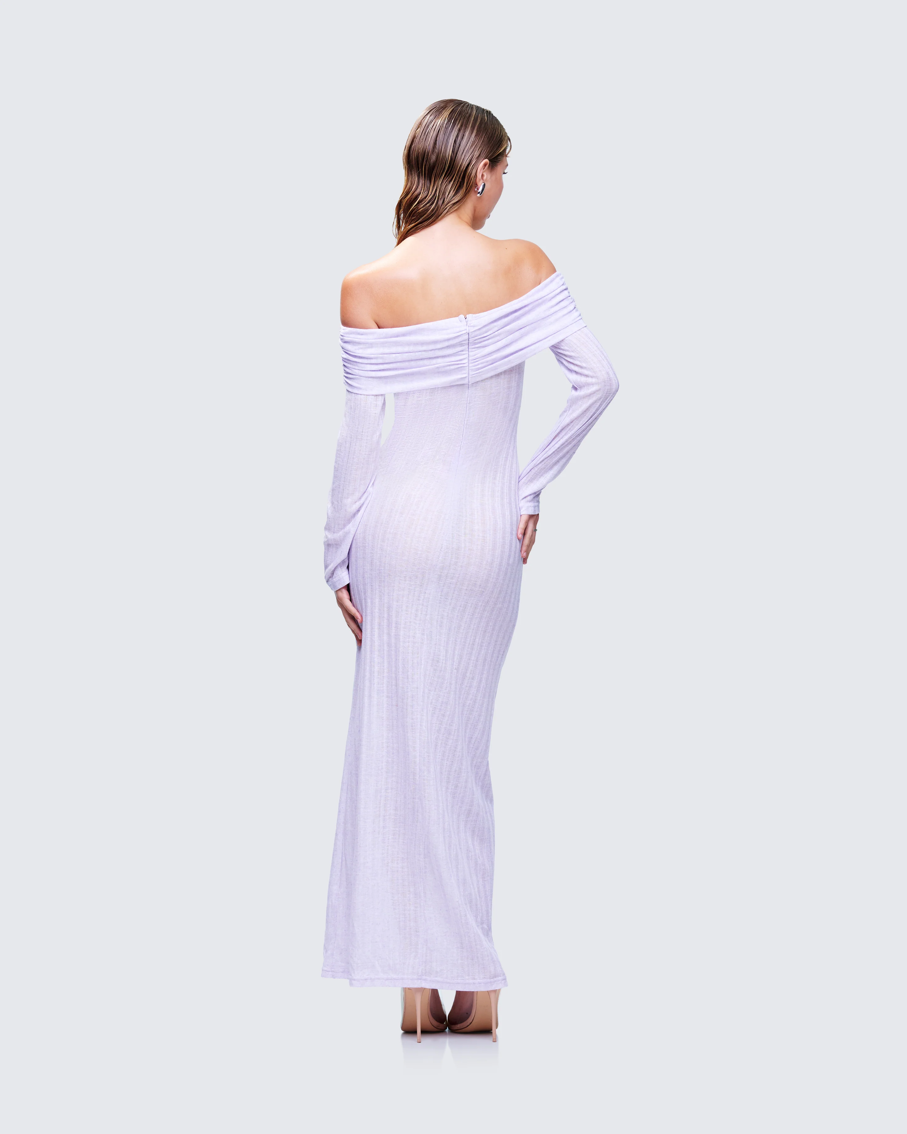 Sian Purple Knit Maxi Dress - Image 5