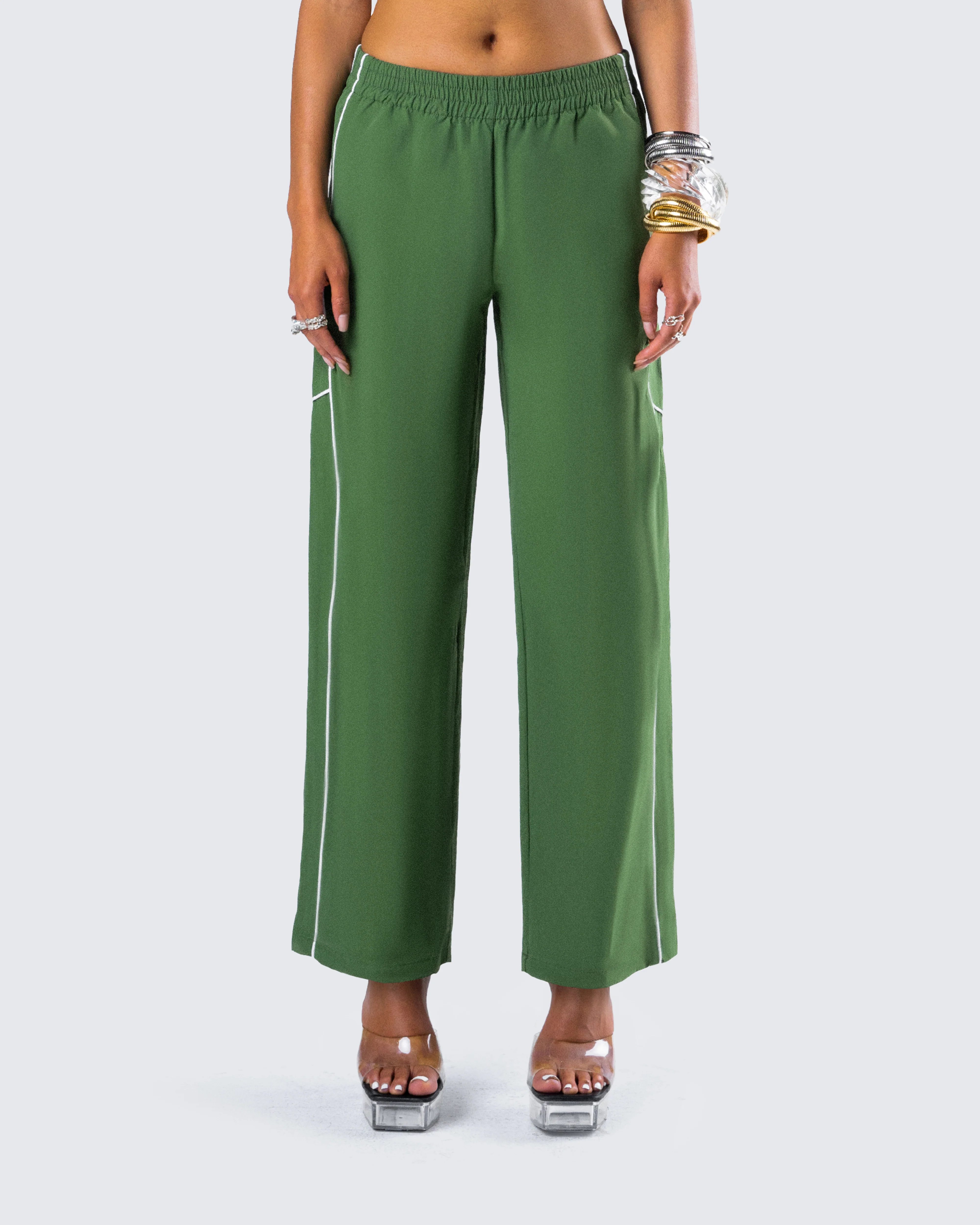 Sidonia Baggy Green Track Pants - Image 4