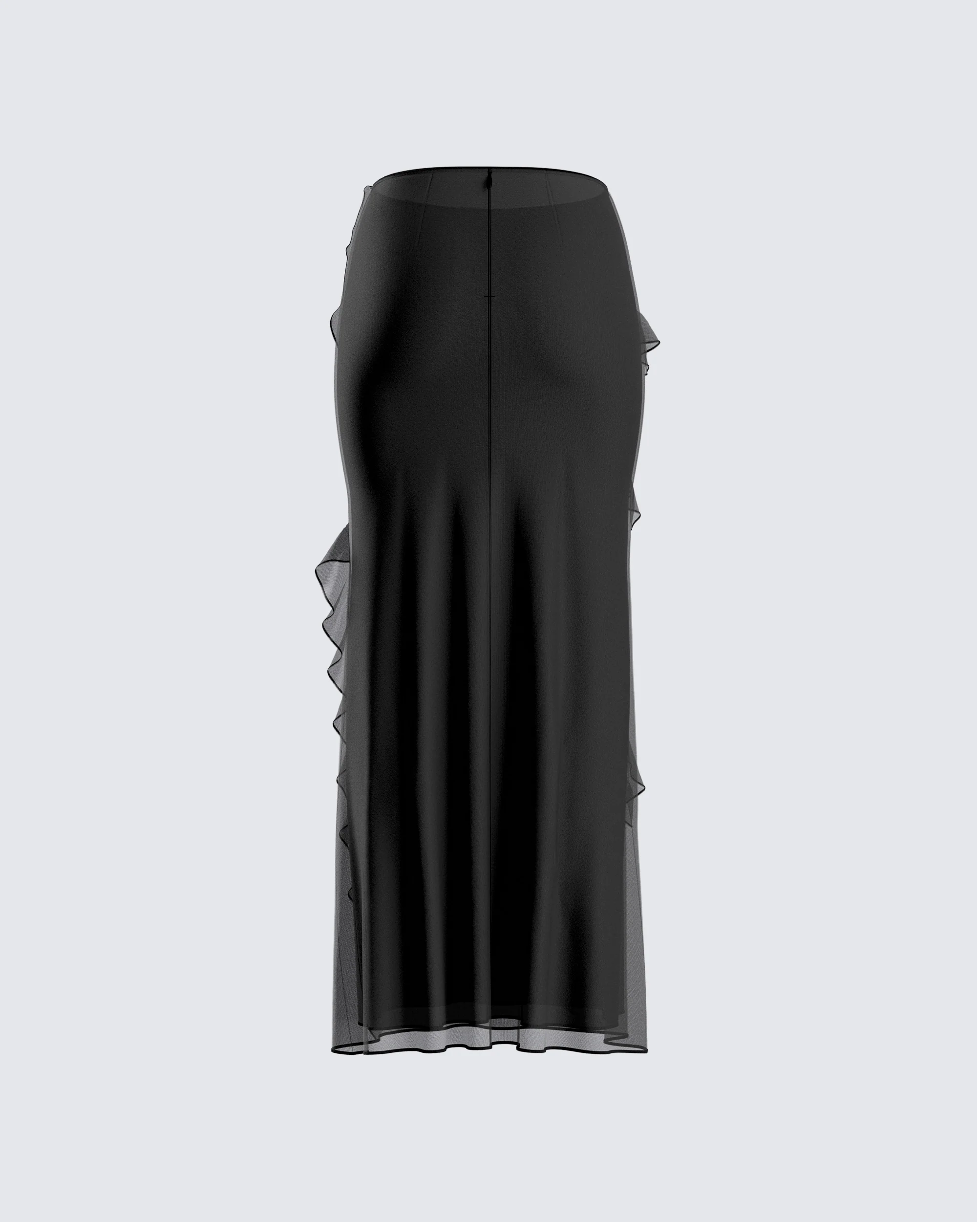 Sissy Black Ruffle Maxi Skirt - Image 3