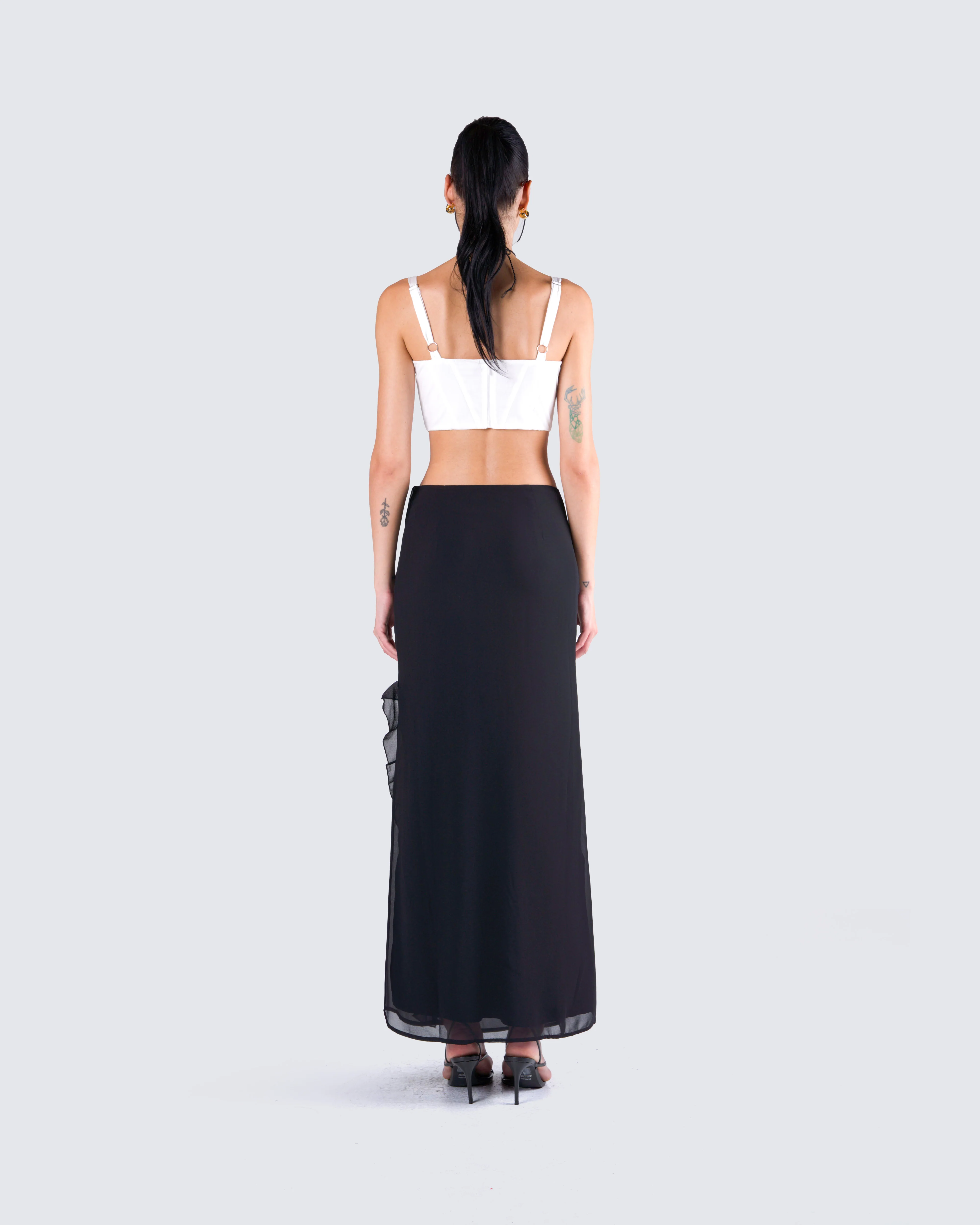 Sissy Black Ruffle Maxi Skirt - Image 7